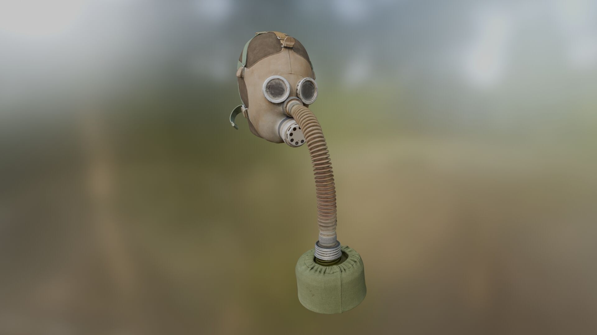 Gas Mask Old Low-poly 3D model_6