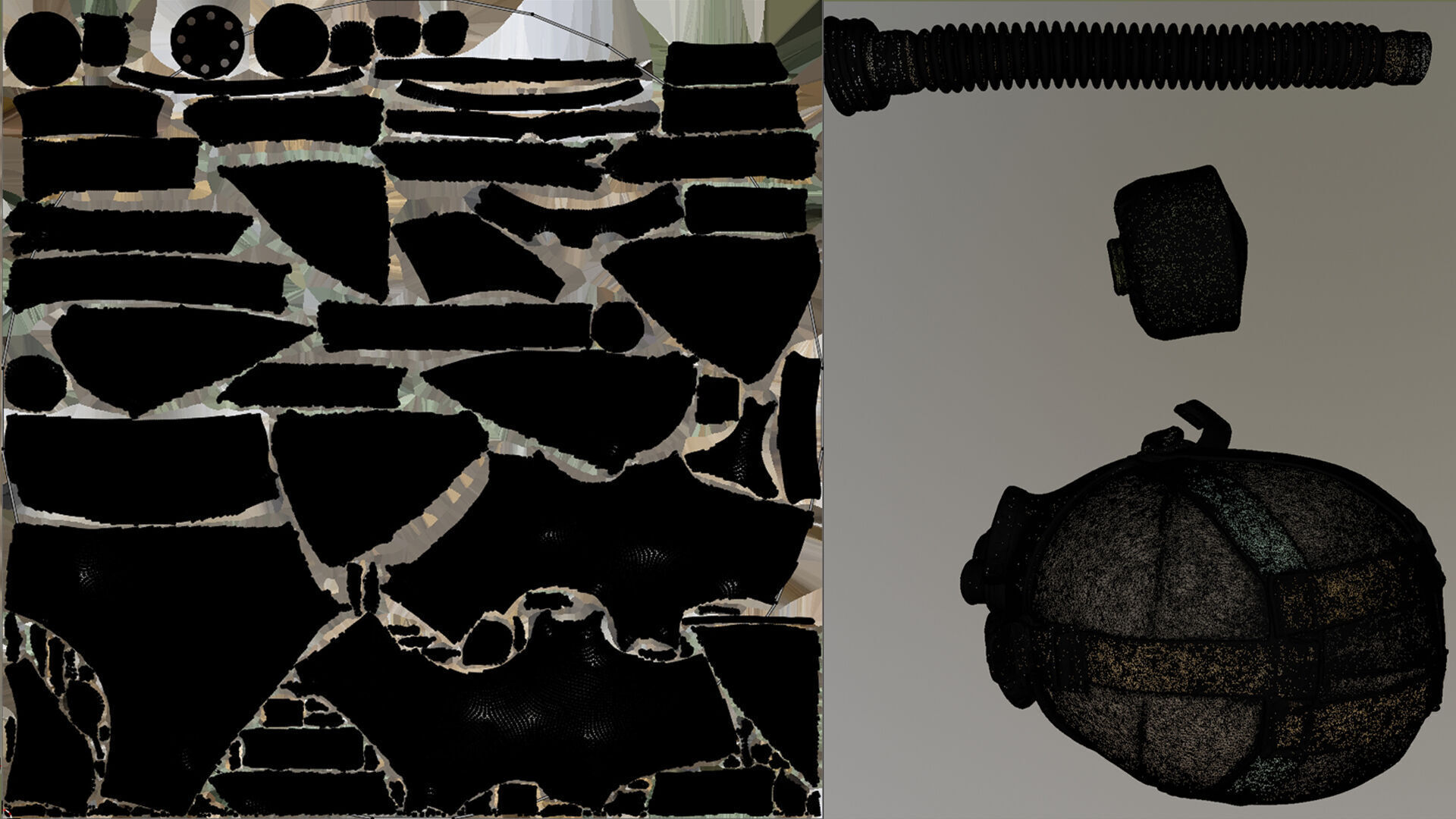 Gas Mask Old Low-poly 3D model_14