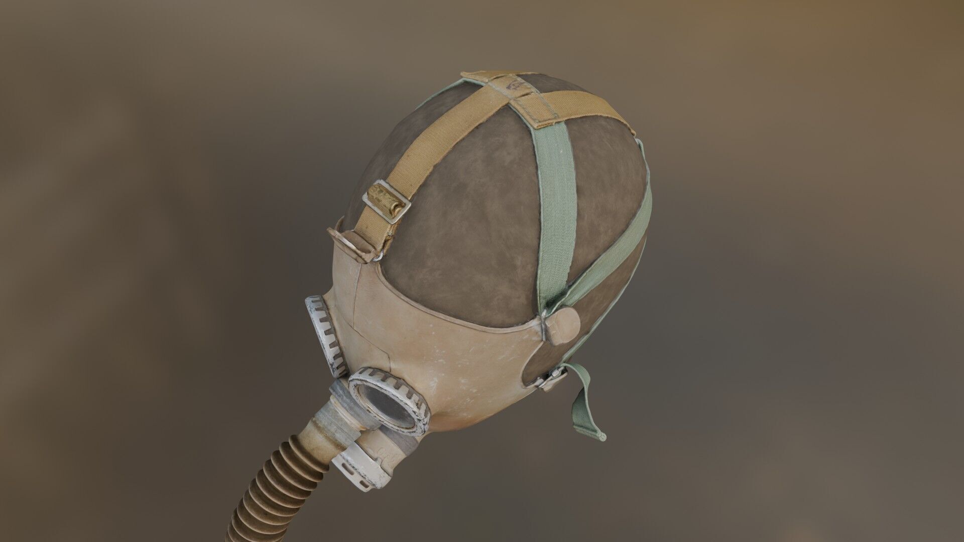 Gas Mask Old Low-poly 3D model_4