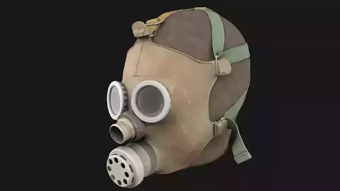 Gas Mask Old Low-poly 3D model