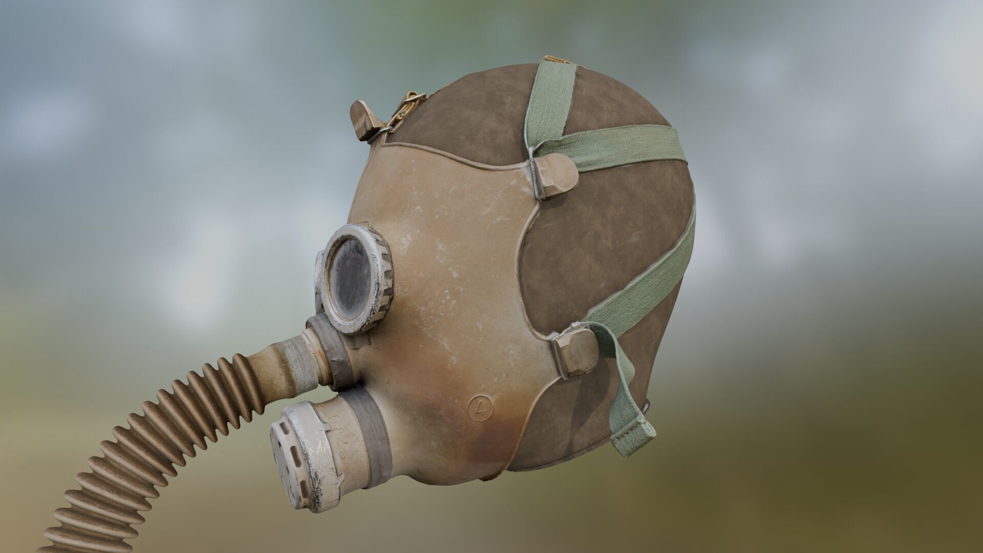 Gas Mask Old Low-poly 3D model_8