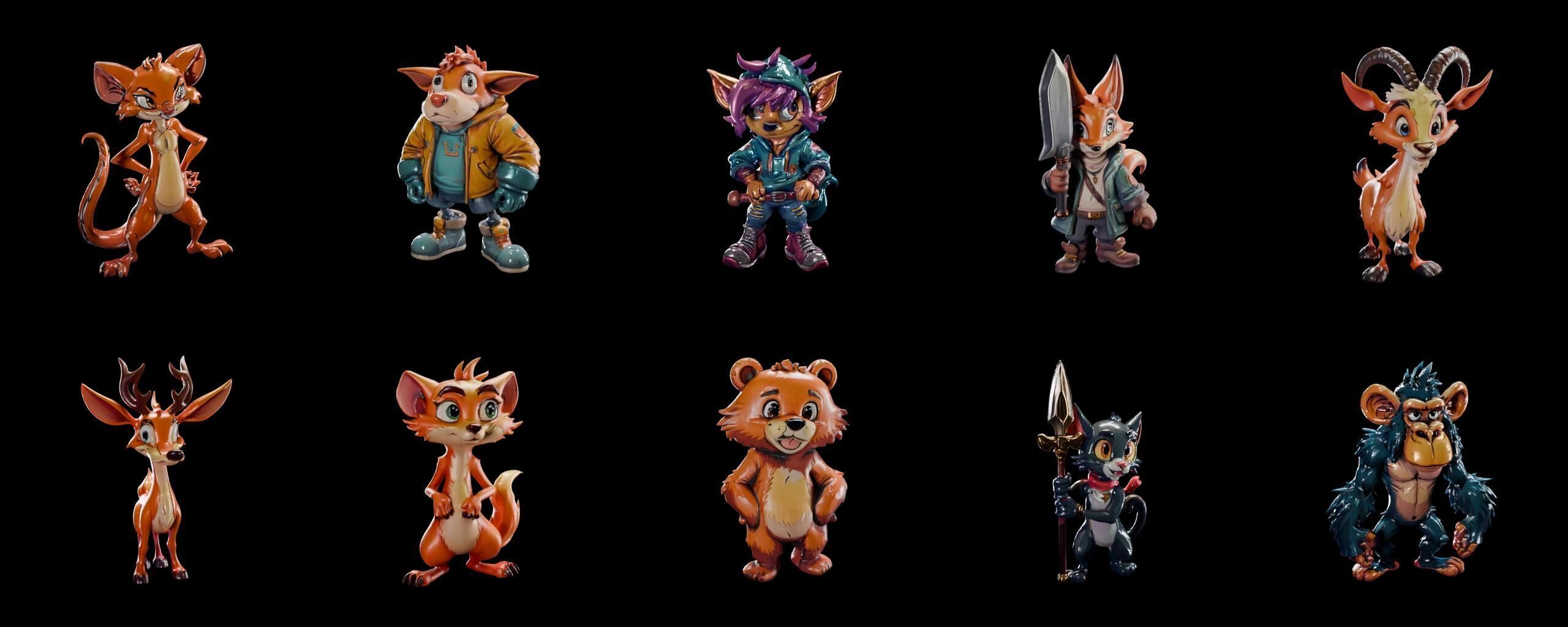 Animals bundle 8 pack 38 fbx Low-poly 3D model_5