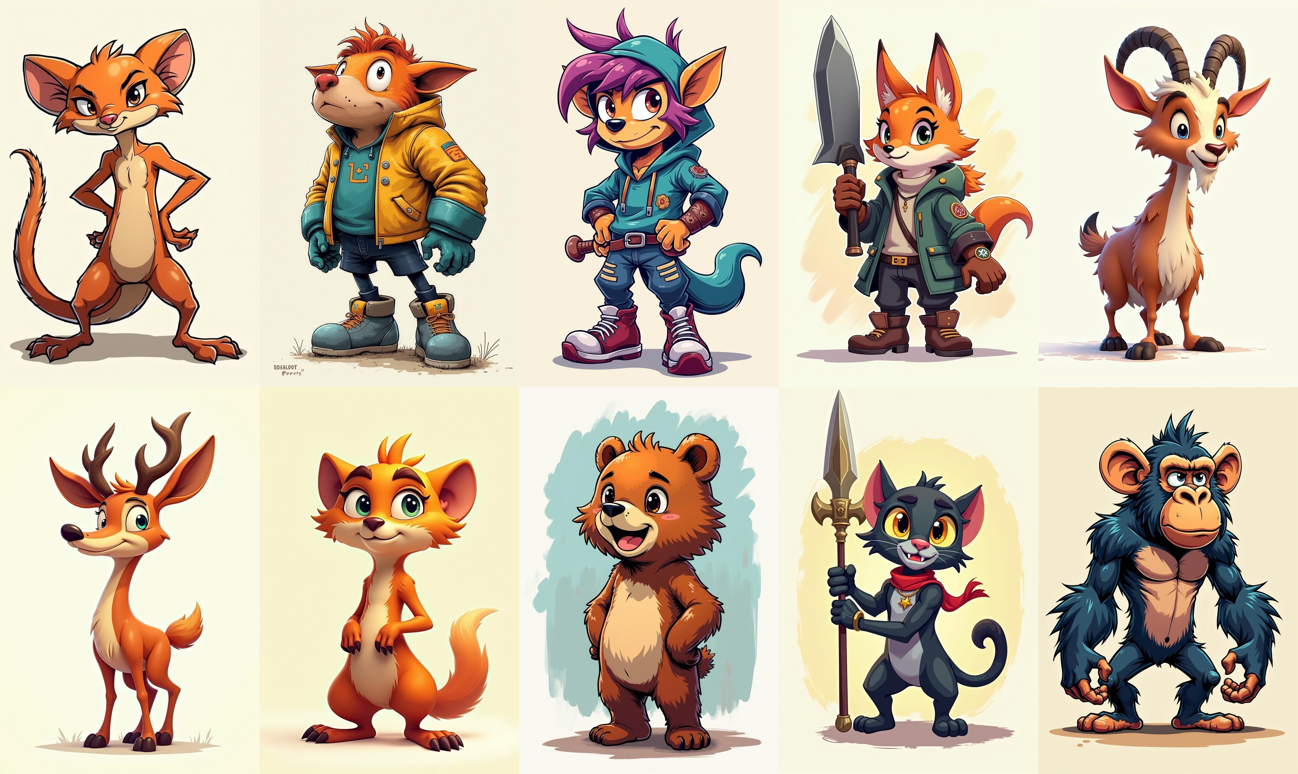 Animals bundle 8 pack 38 fbx Low-poly 3D model_4