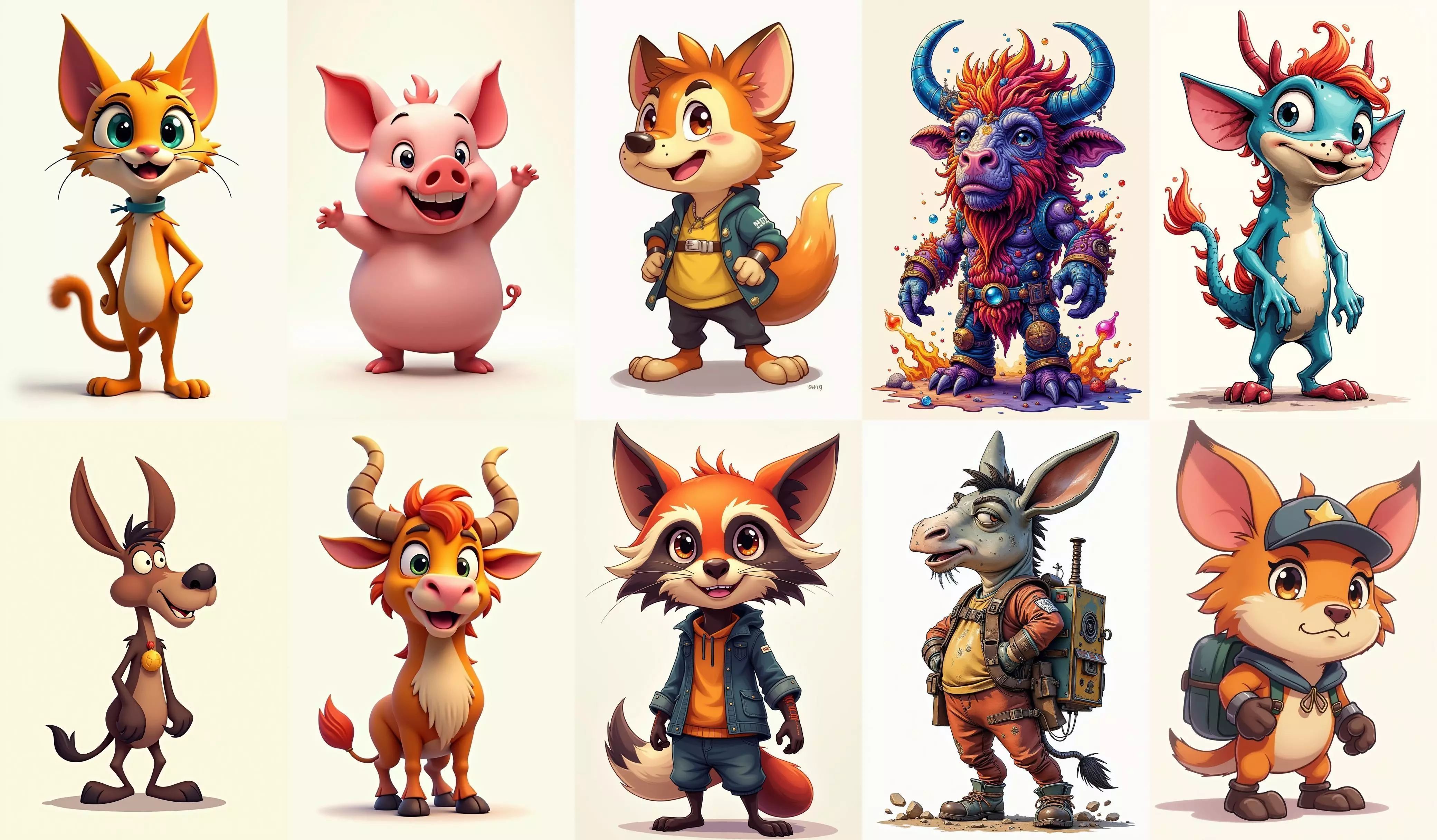 Animals bundle 8 pack 38 fbx Low-poly 3D model_0