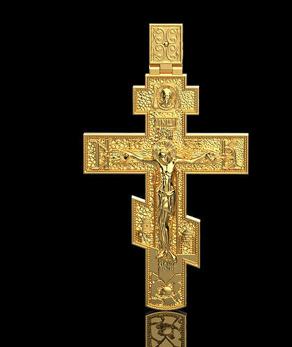 Orthodox Jesus Cross Pendant 40209 3D print model