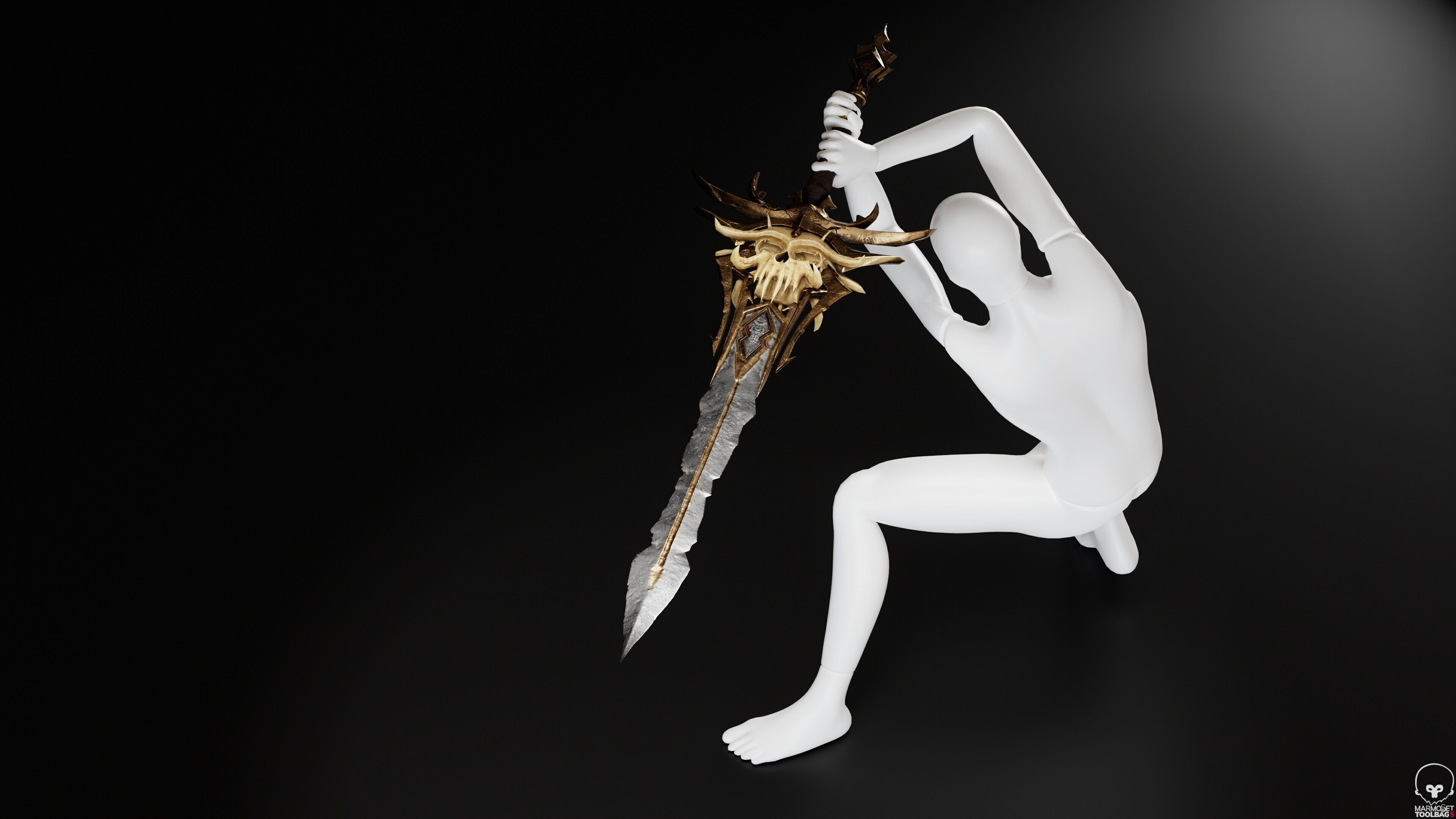 Ancient Sunray Defender Weapon Set Low-poly 3D model_10