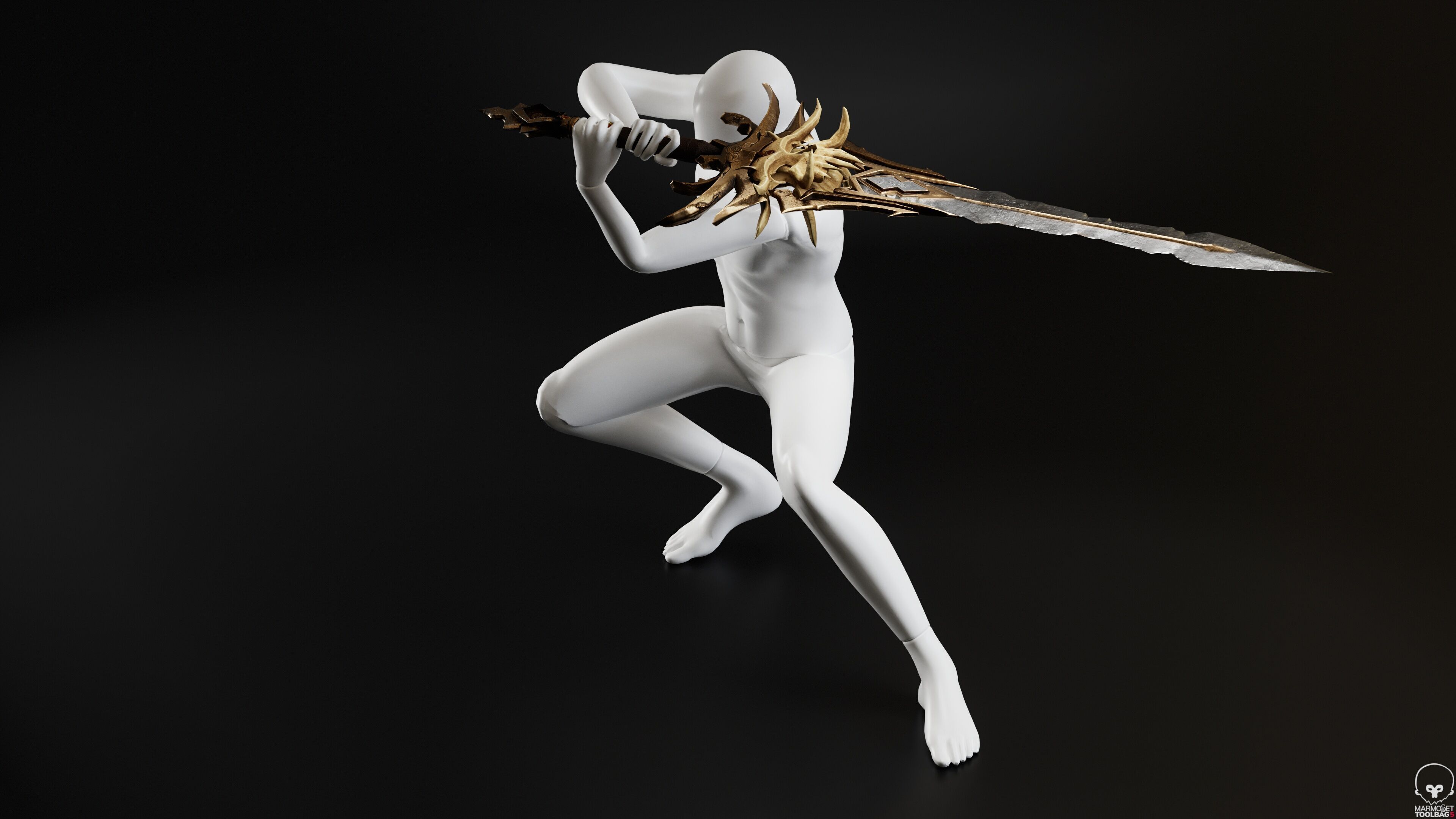 Ancient Sunray Defender Weapon Set Low-poly 3D model_9