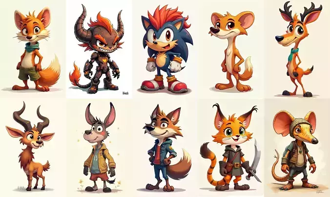 Animals bundle 6 pack 100 fbx