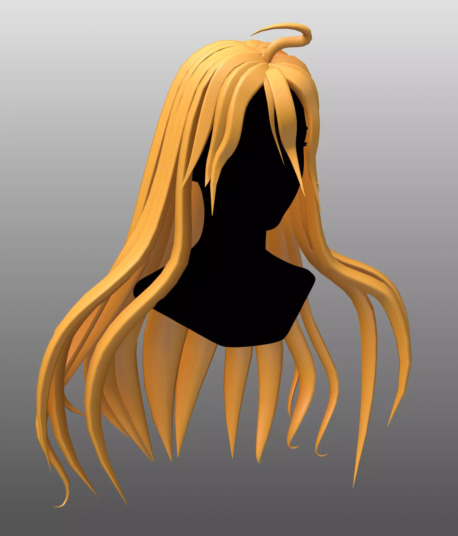 Character - stylized anime hair 06 Low-poly 3D model