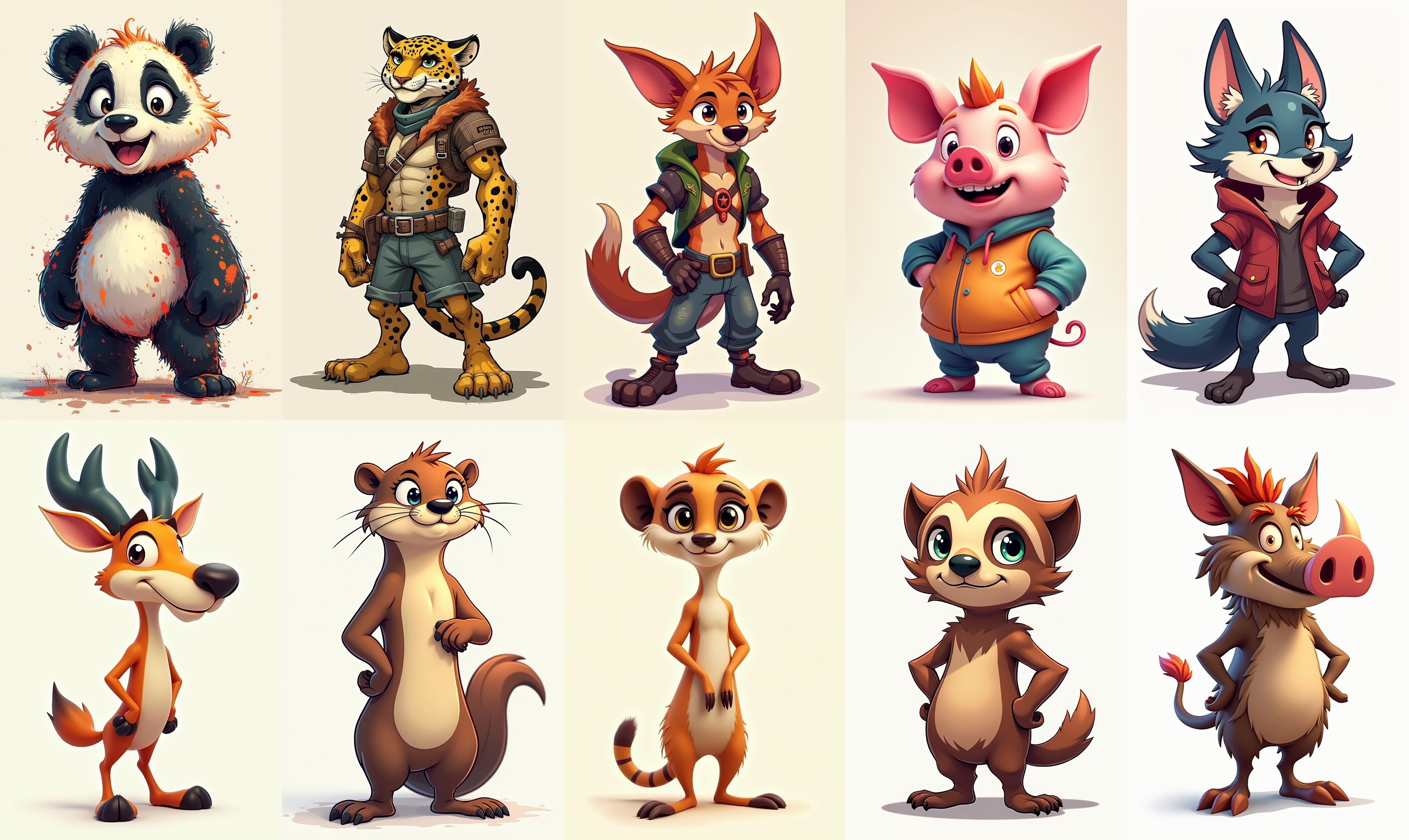 Animals bundle 5 pack 100 fbx Low-poly 3D model_10