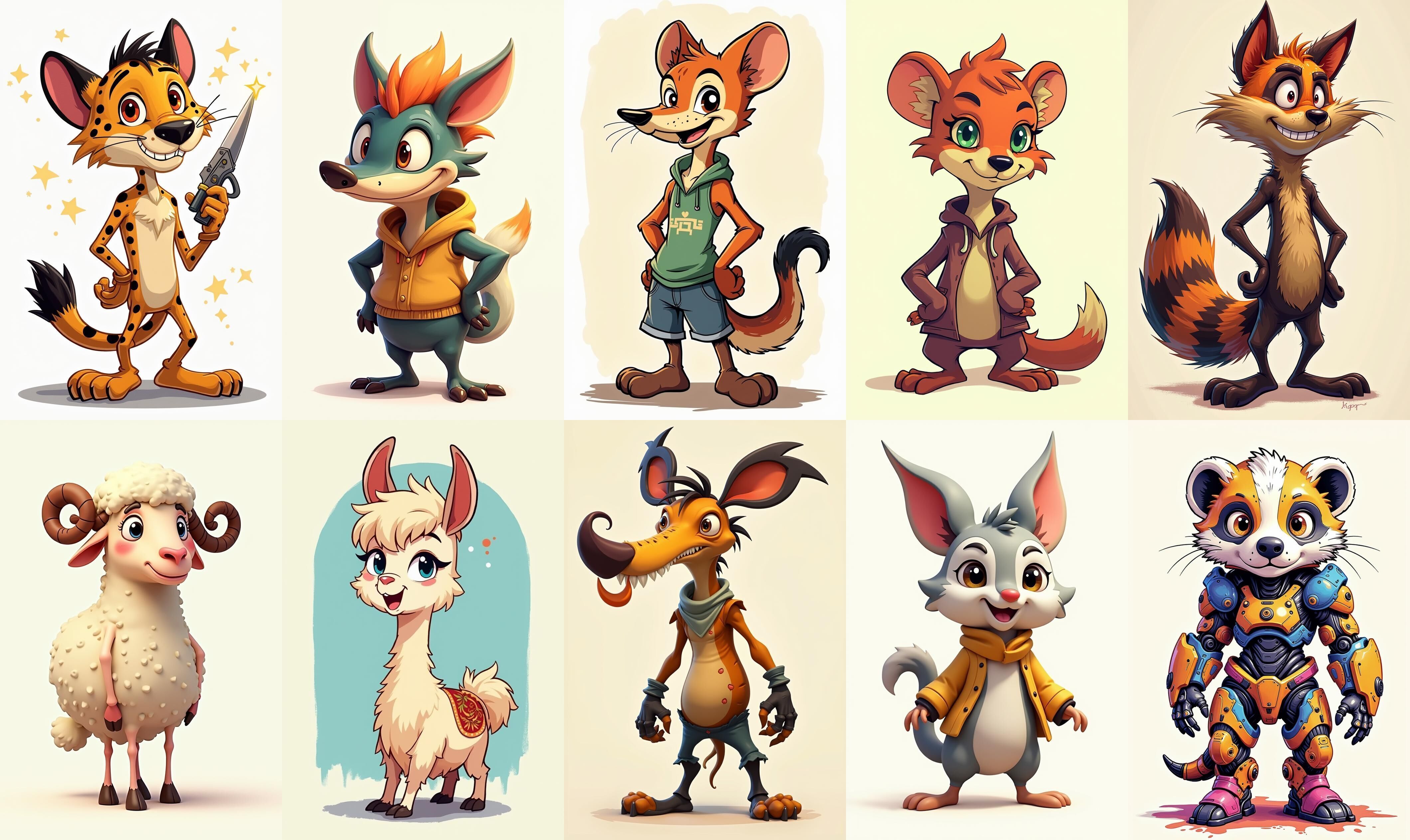 Animals bundle 5 pack 100 fbx Low-poly 3D model_8