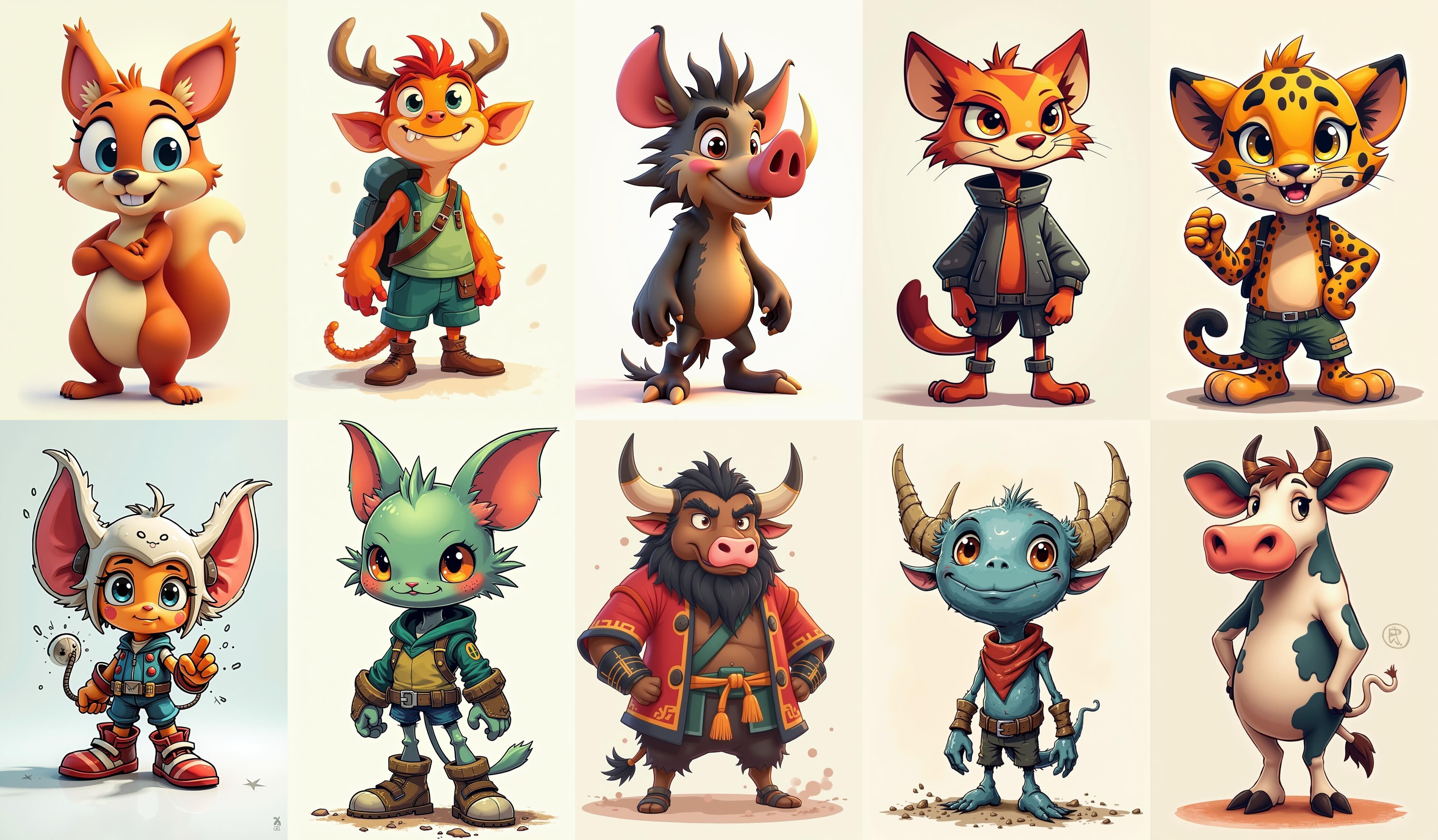 Animals bundle 5 pack 100 fbx Low-poly 3D model_16