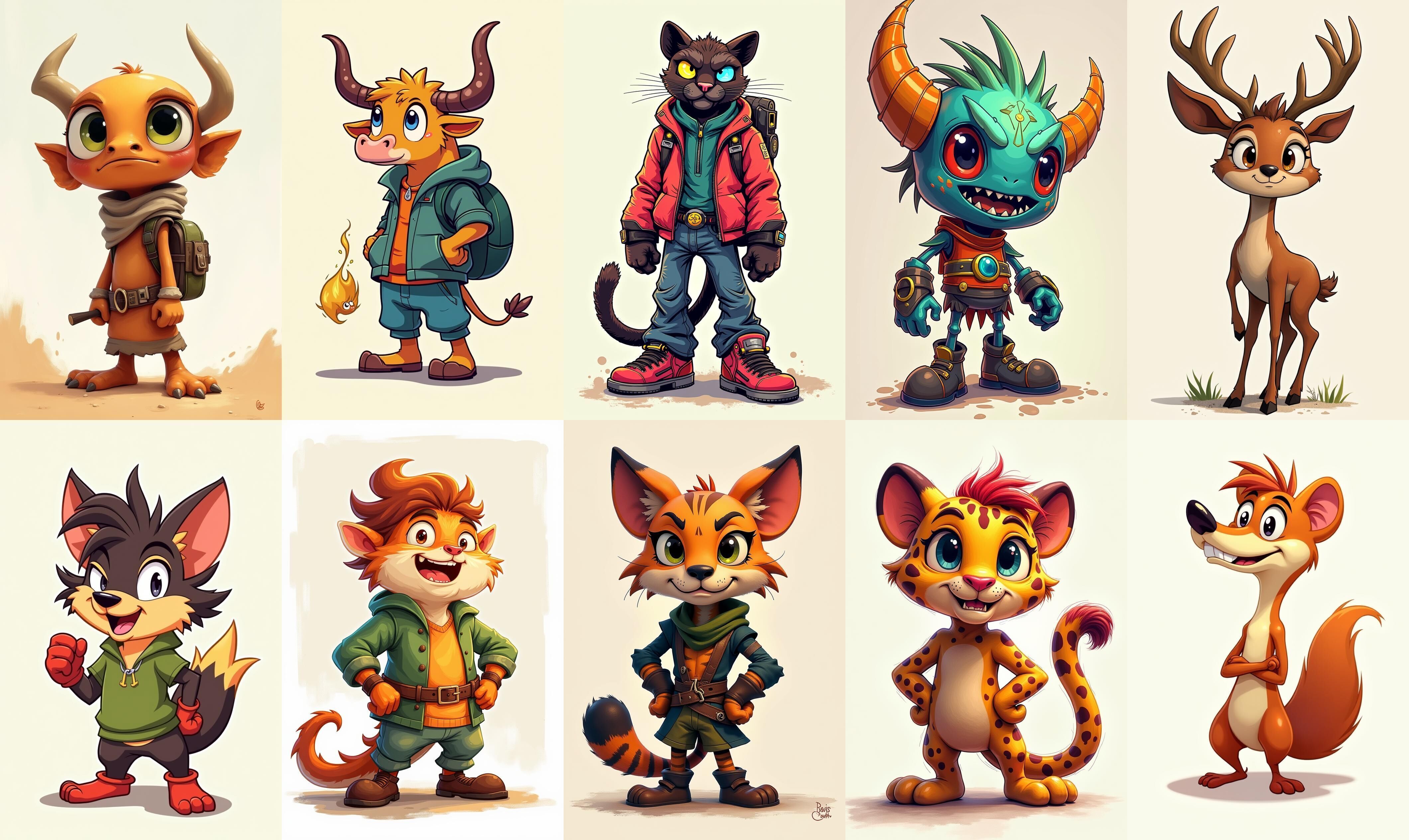 Animals bundle 4 pack 100 fbx Low-poly 3D model_8