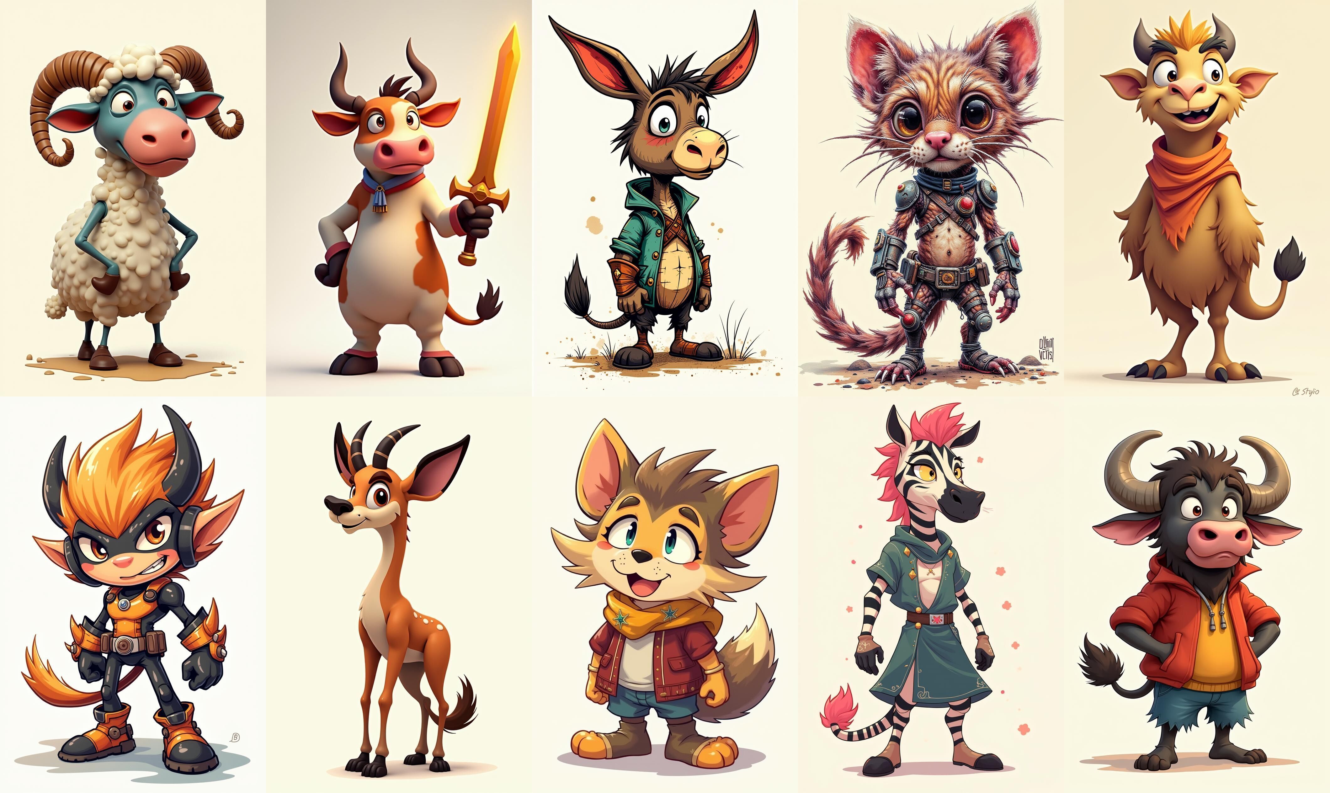 Animals bundle 4 pack 100 fbx Low-poly 3D model_18