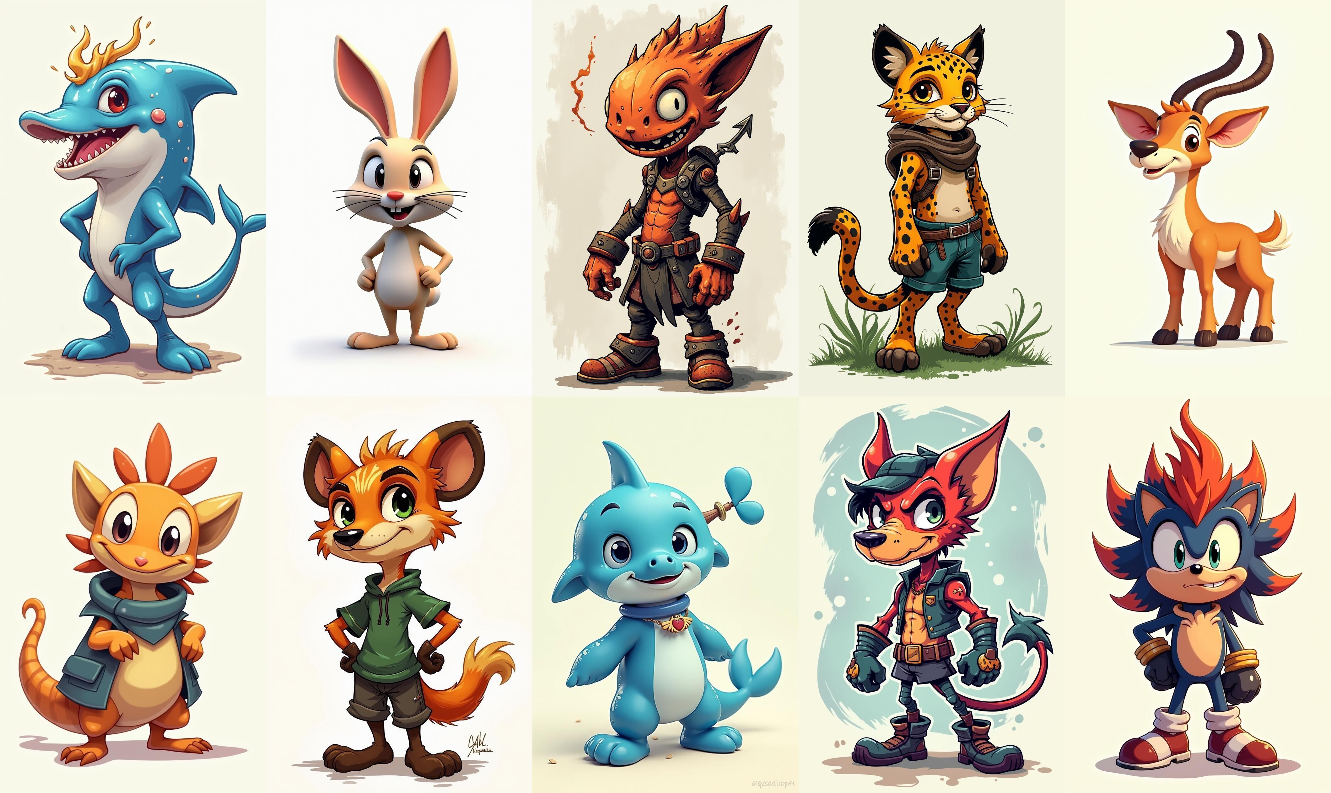 Animals bundle 4 pack 100 fbx Low-poly 3D model_14