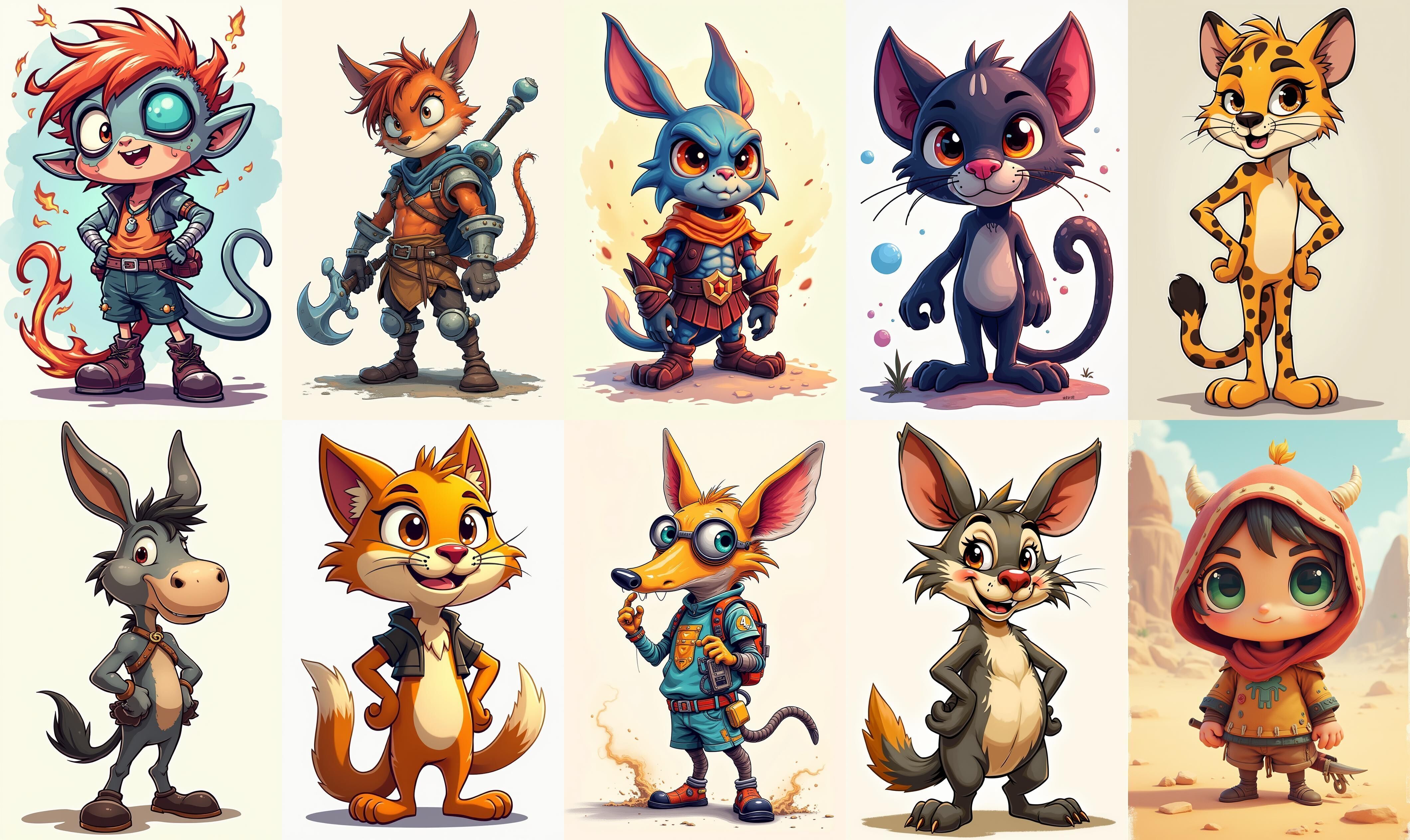 Animals bundle 4 pack 100 fbx Low-poly 3D model_6