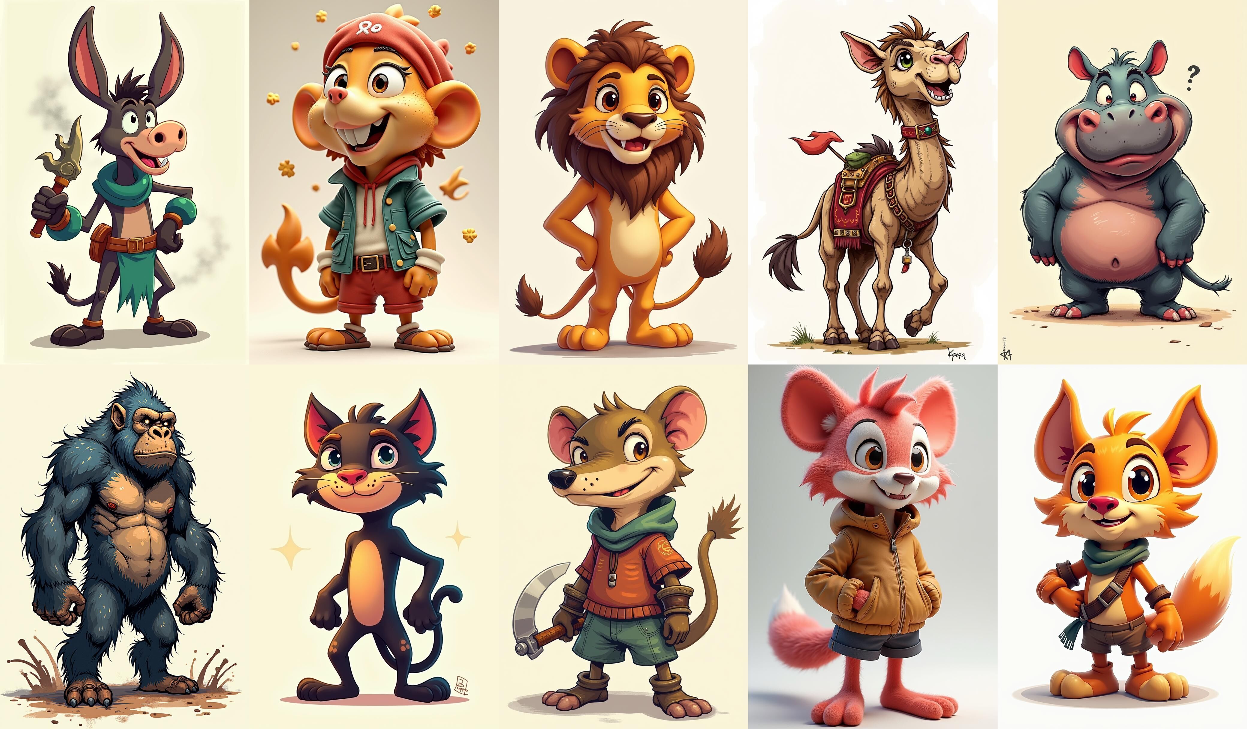 Animals bundle 4 pack 100 fbx Low-poly 3D model_4