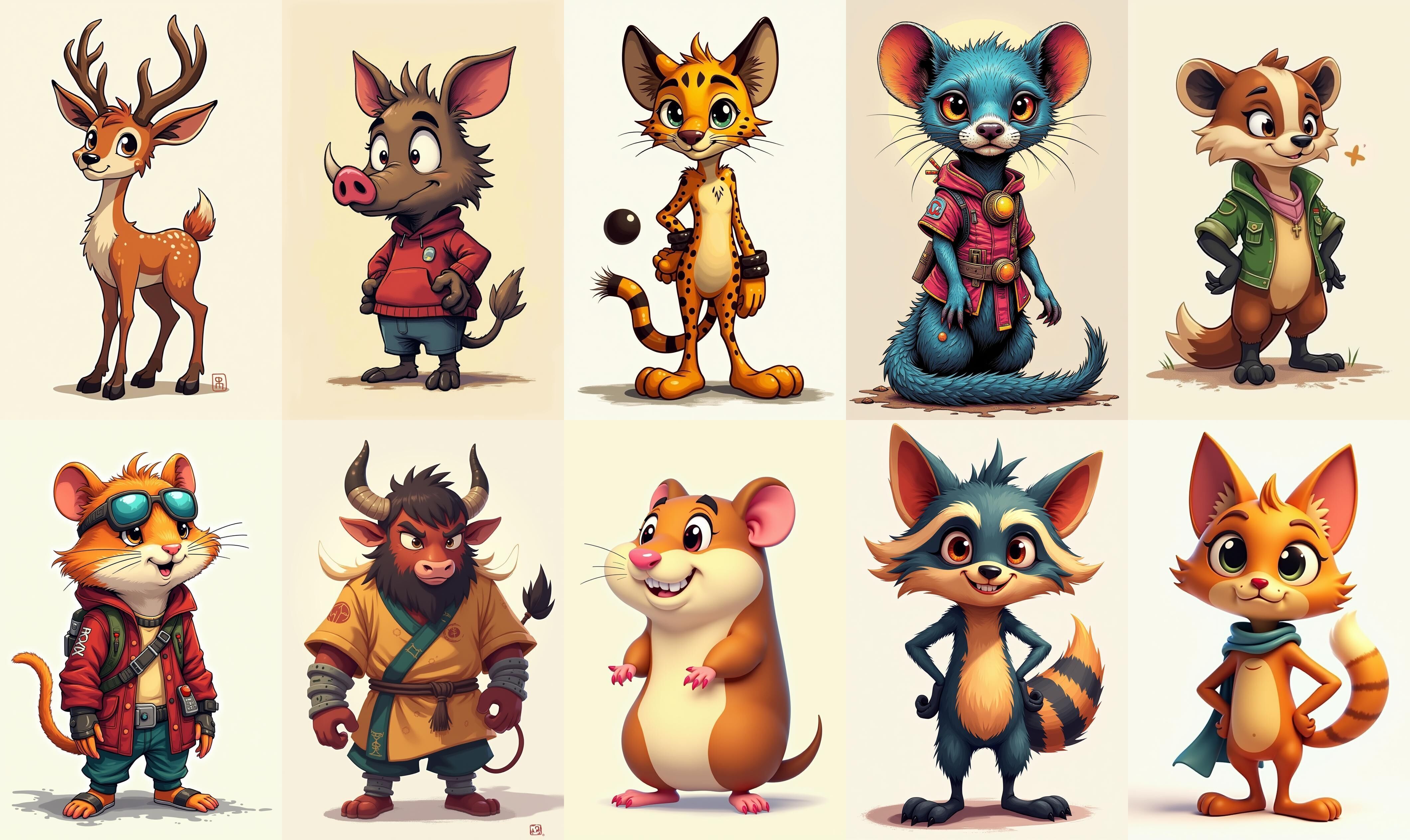 Animals bundle 2 pack 100 fbx Low-poly 3D model_16