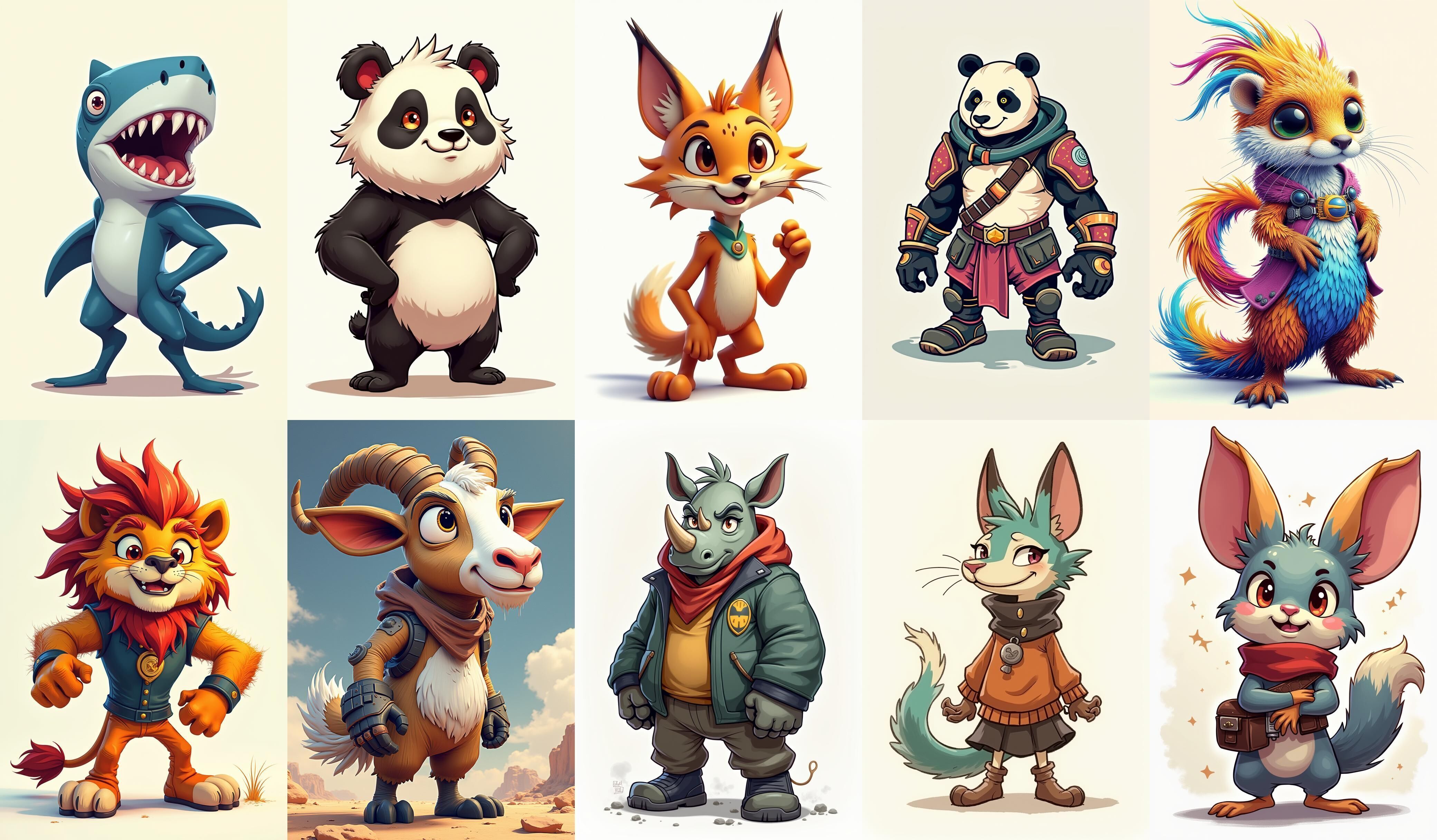 Animals bundle 2 pack 100 fbx Low-poly 3D model_12