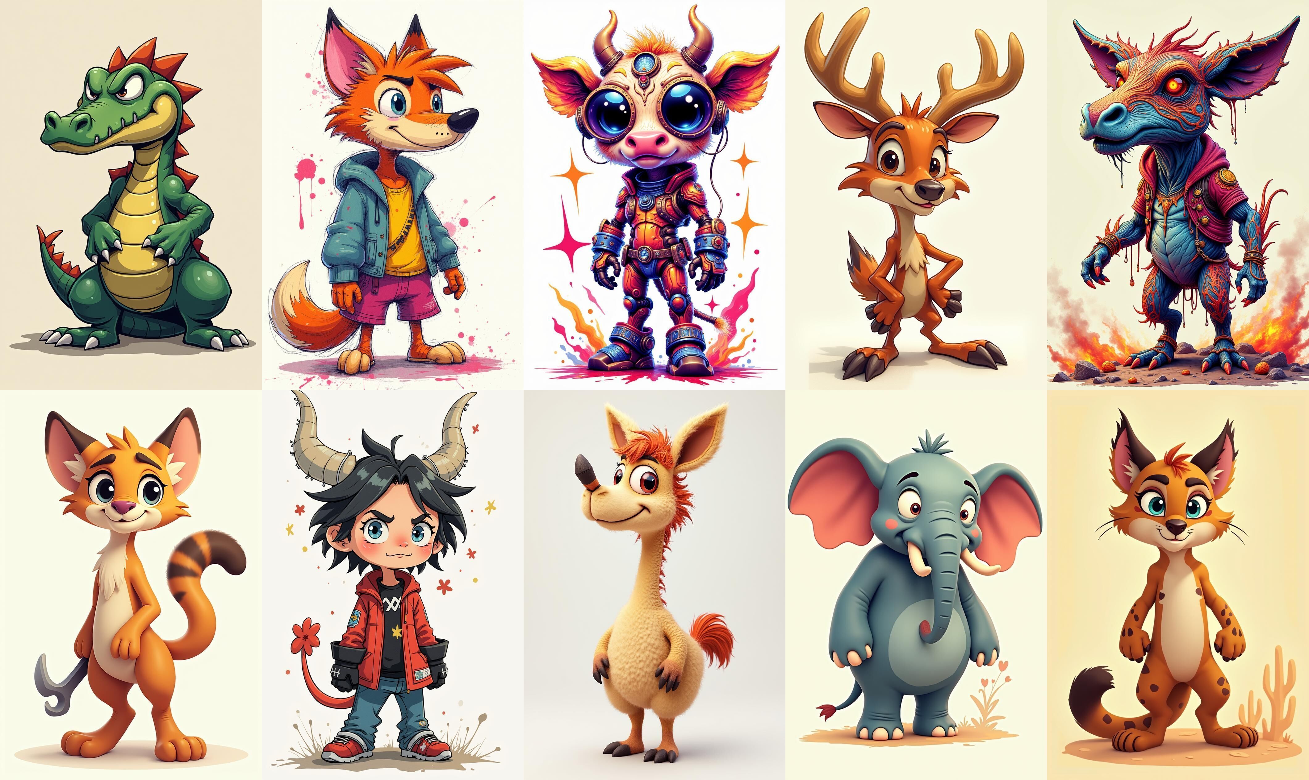 Animals bundle 2 pack 100 fbx Low-poly 3D model_6