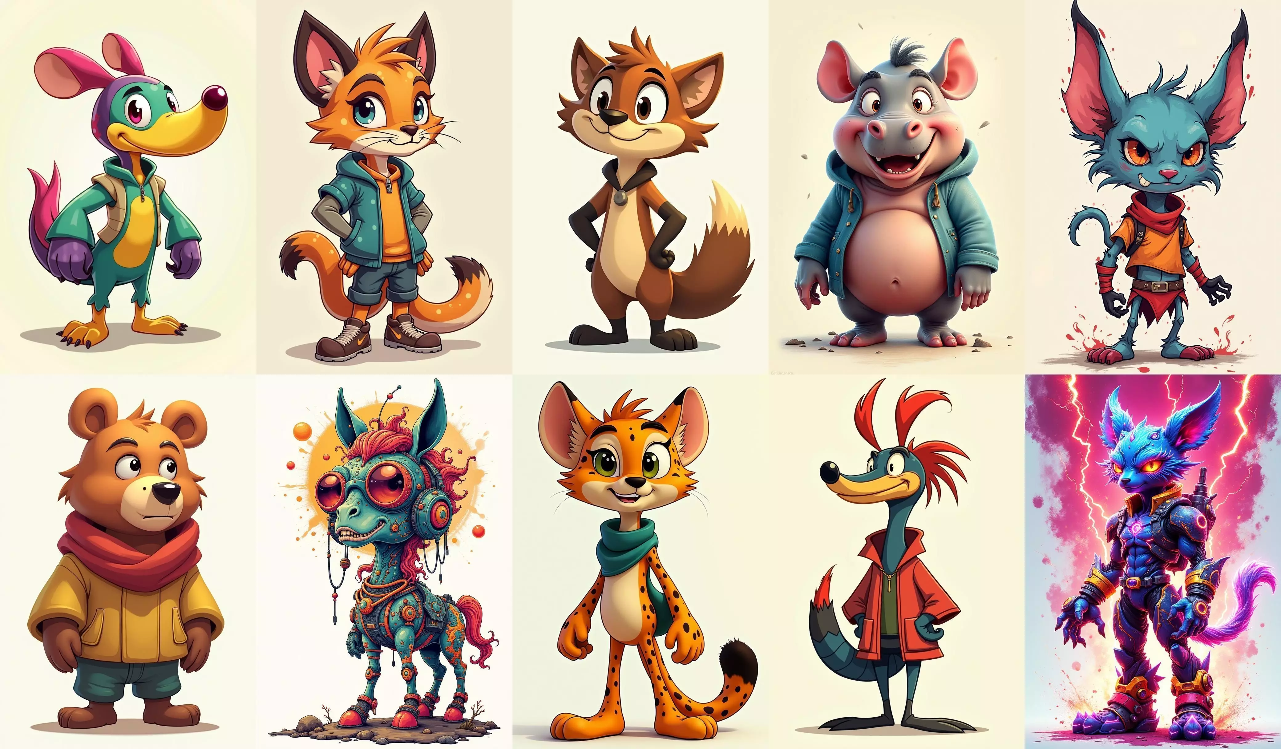 Animals bundle 2 pack 100 fbx Low-poly 3D model_0