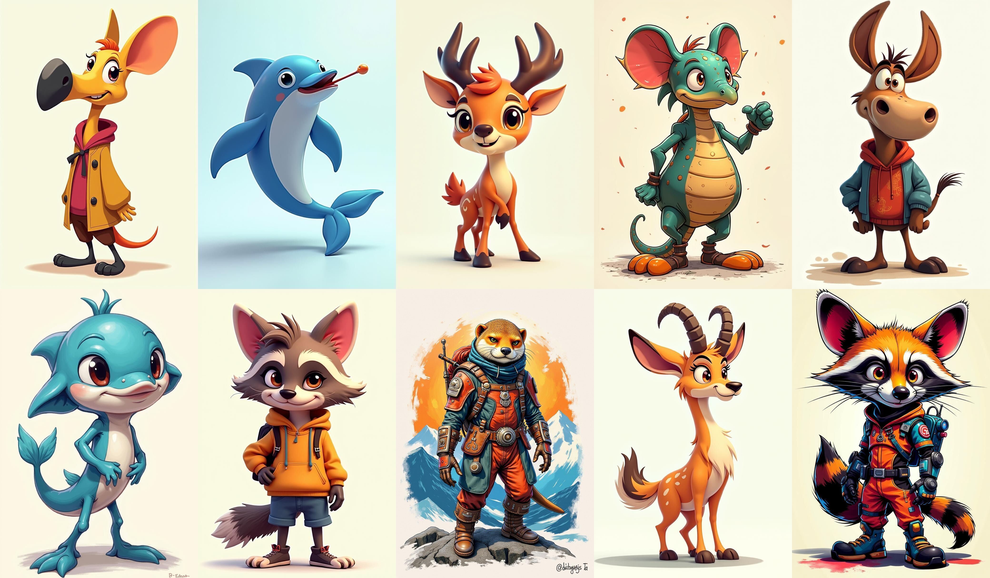 Animals bundle 2 pack 100 fbx Low-poly 3D model_14