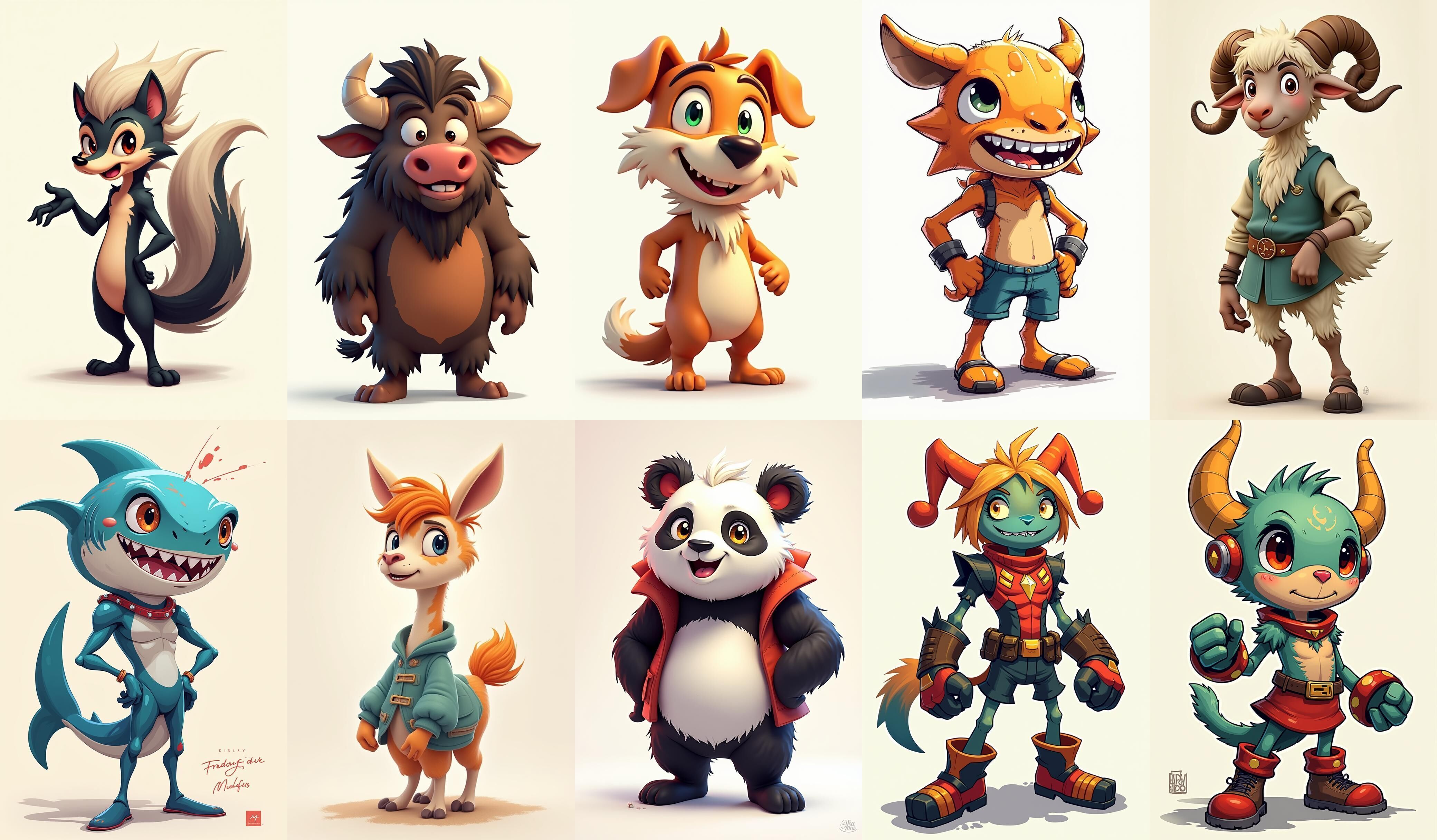 Animals bundle 2 pack 100 fbx Low-poly 3D model_10