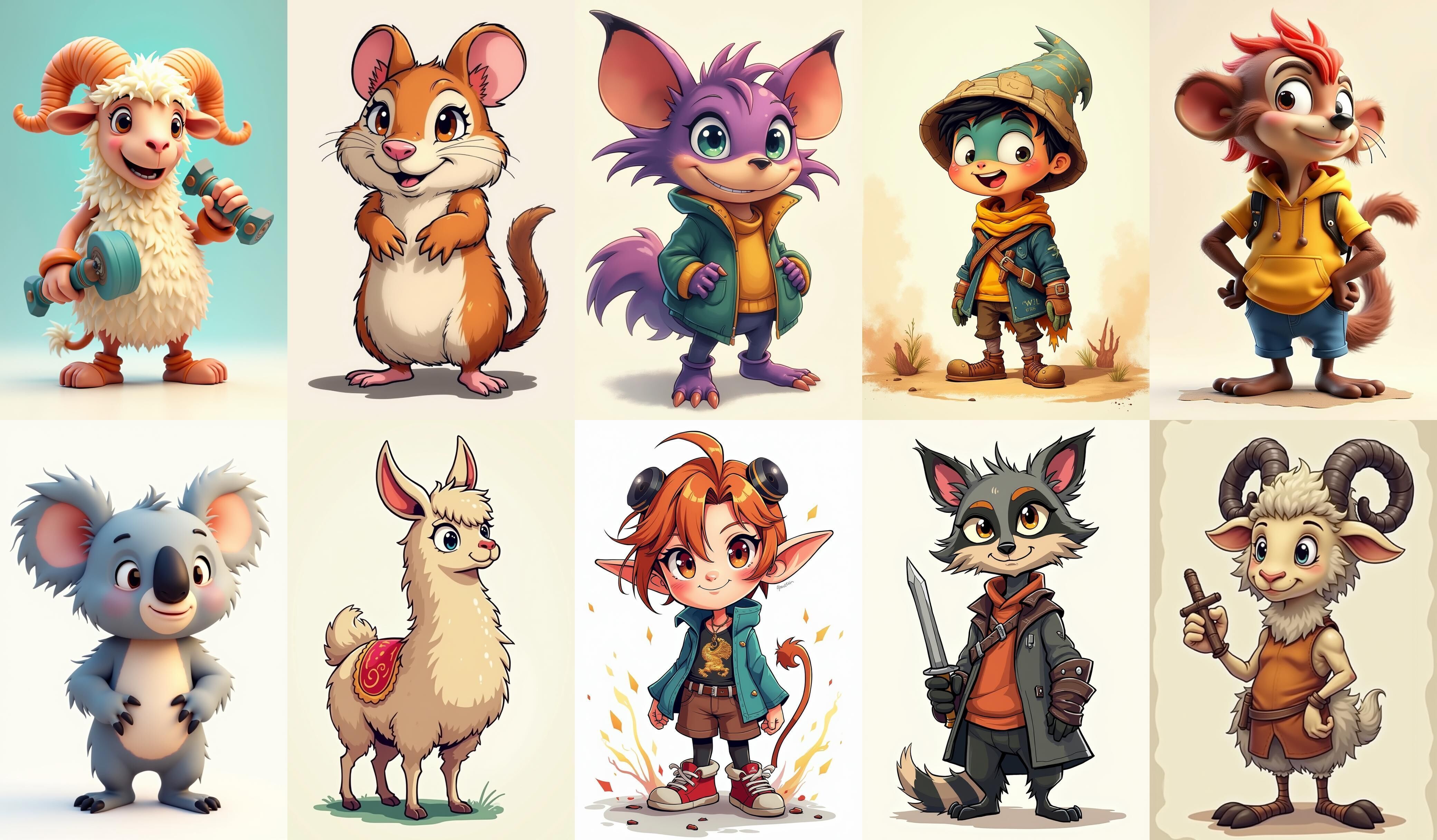 Animals bundle 2 pack 100 fbx Low-poly 3D model_18