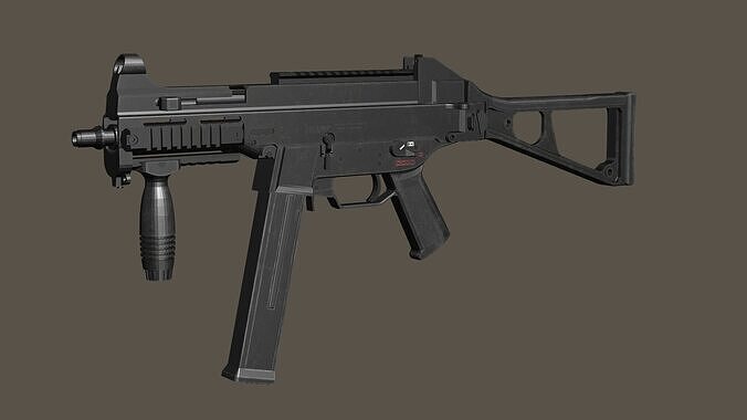 UMP 45 Submachine Gameready Gun Low-poly 3D Model Low-poly 3D model