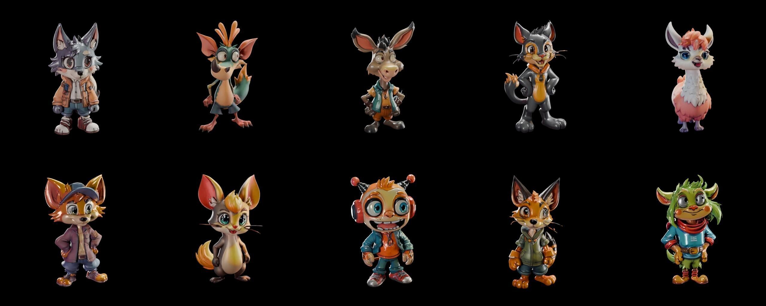 Animals bundle 1 pack 100 fbx Low-poly 3D model_15