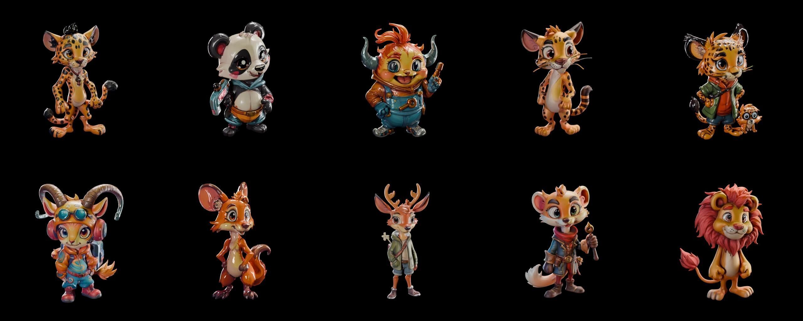 Animals bundle 1 pack 100 fbx Low-poly 3D model_7