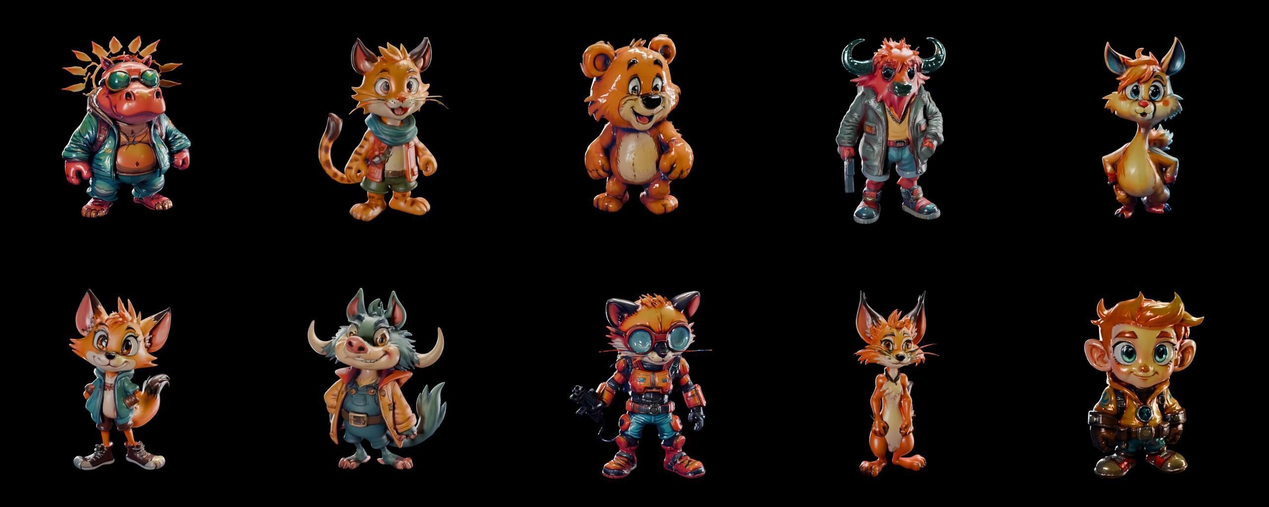 Animals bundle 1 pack 100 fbx Low-poly 3D model_13