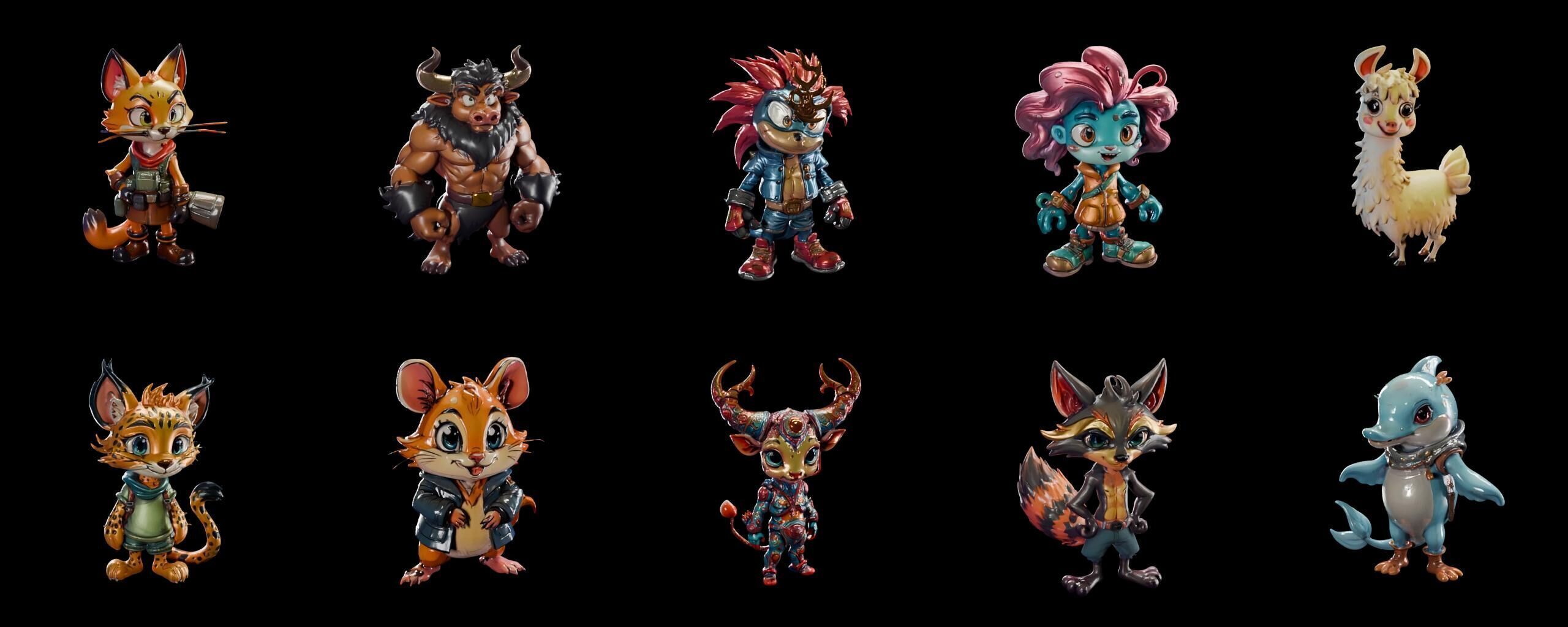 Animals bundle 1 pack 100 fbx Low-poly 3D model_17