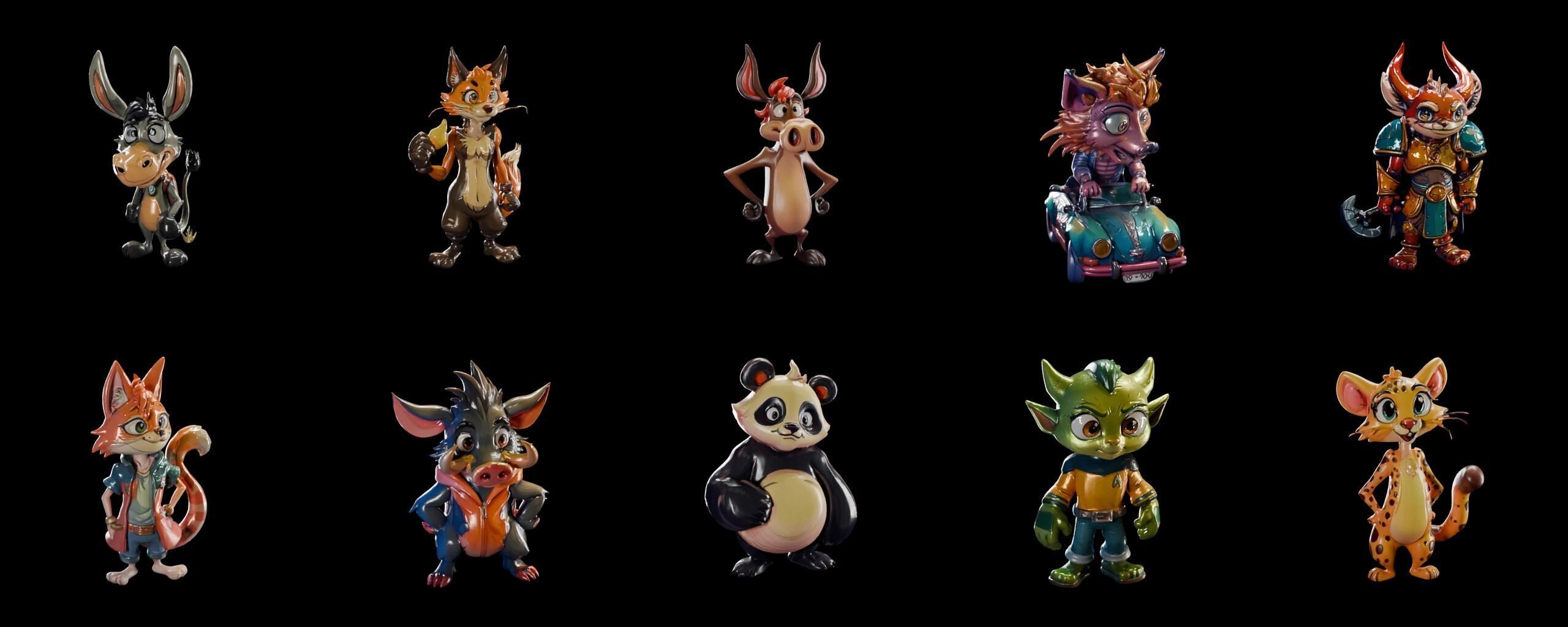 Animals bundle 1 pack 100 fbx Low-poly 3D model_19