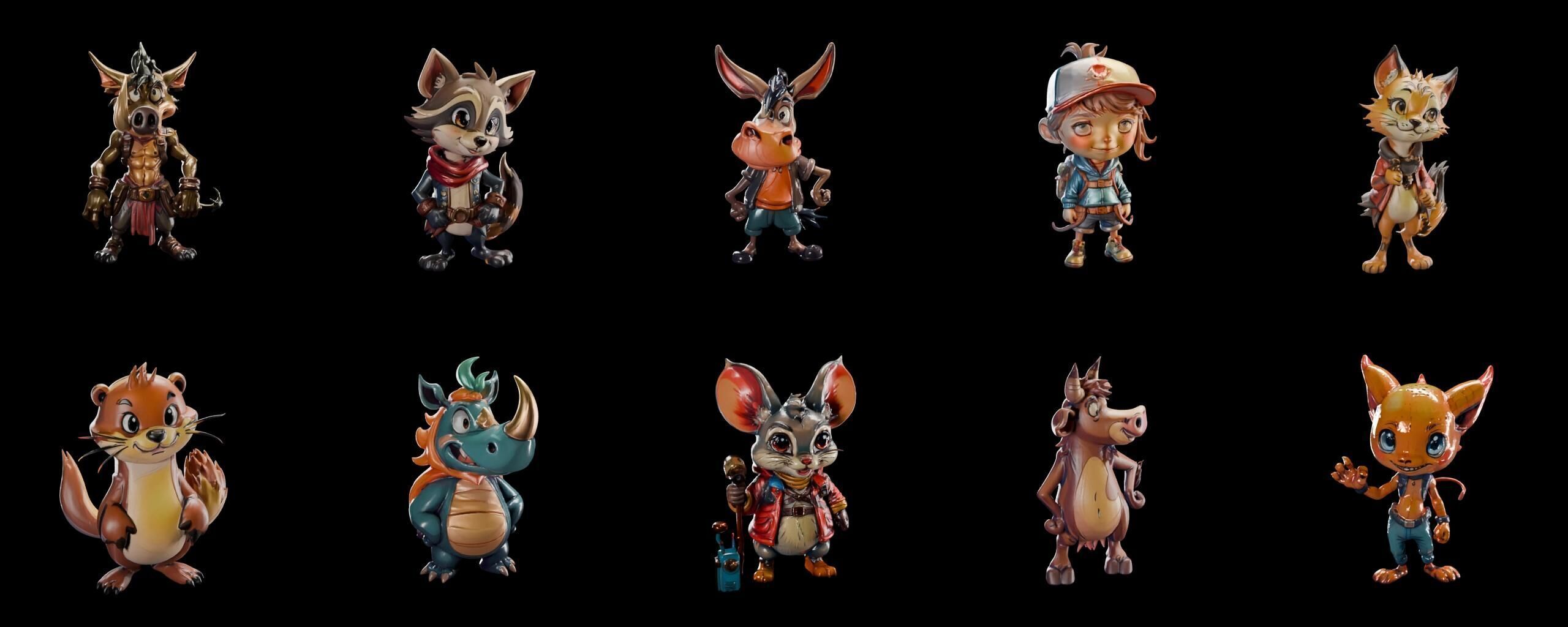 Animals bundle 1 pack 100 fbx Low-poly 3D model_5