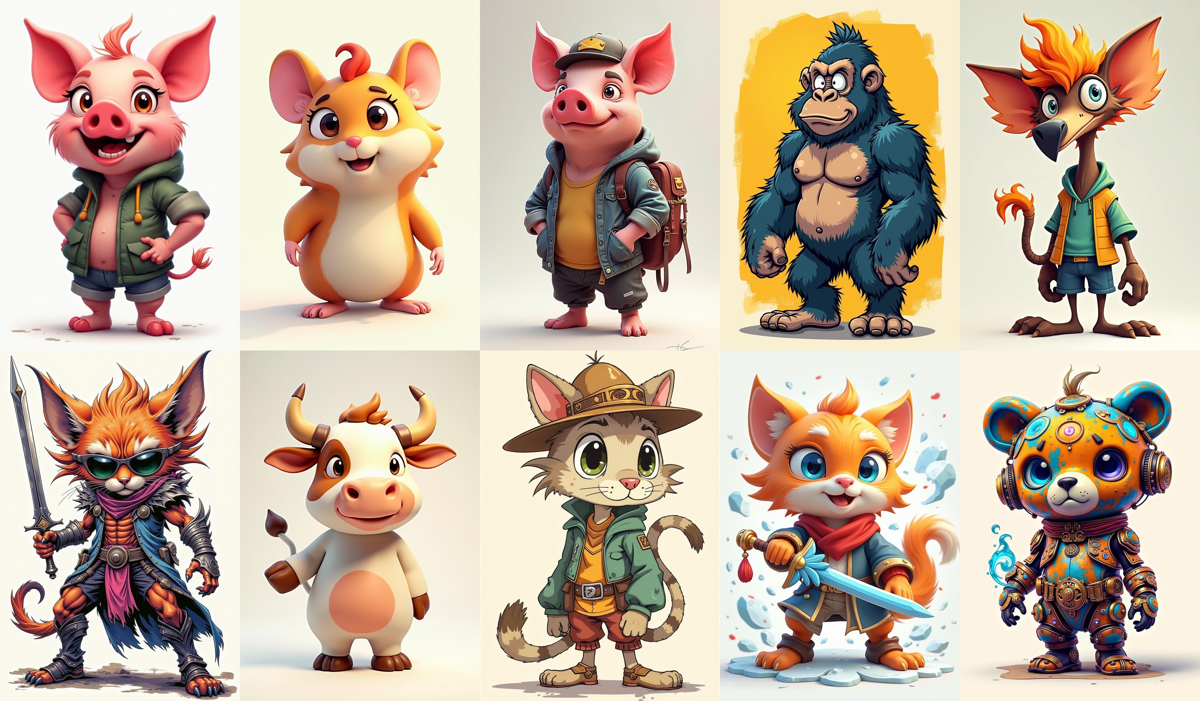 Animals bundle 1 pack 100 fbx Low-poly 3D model_10