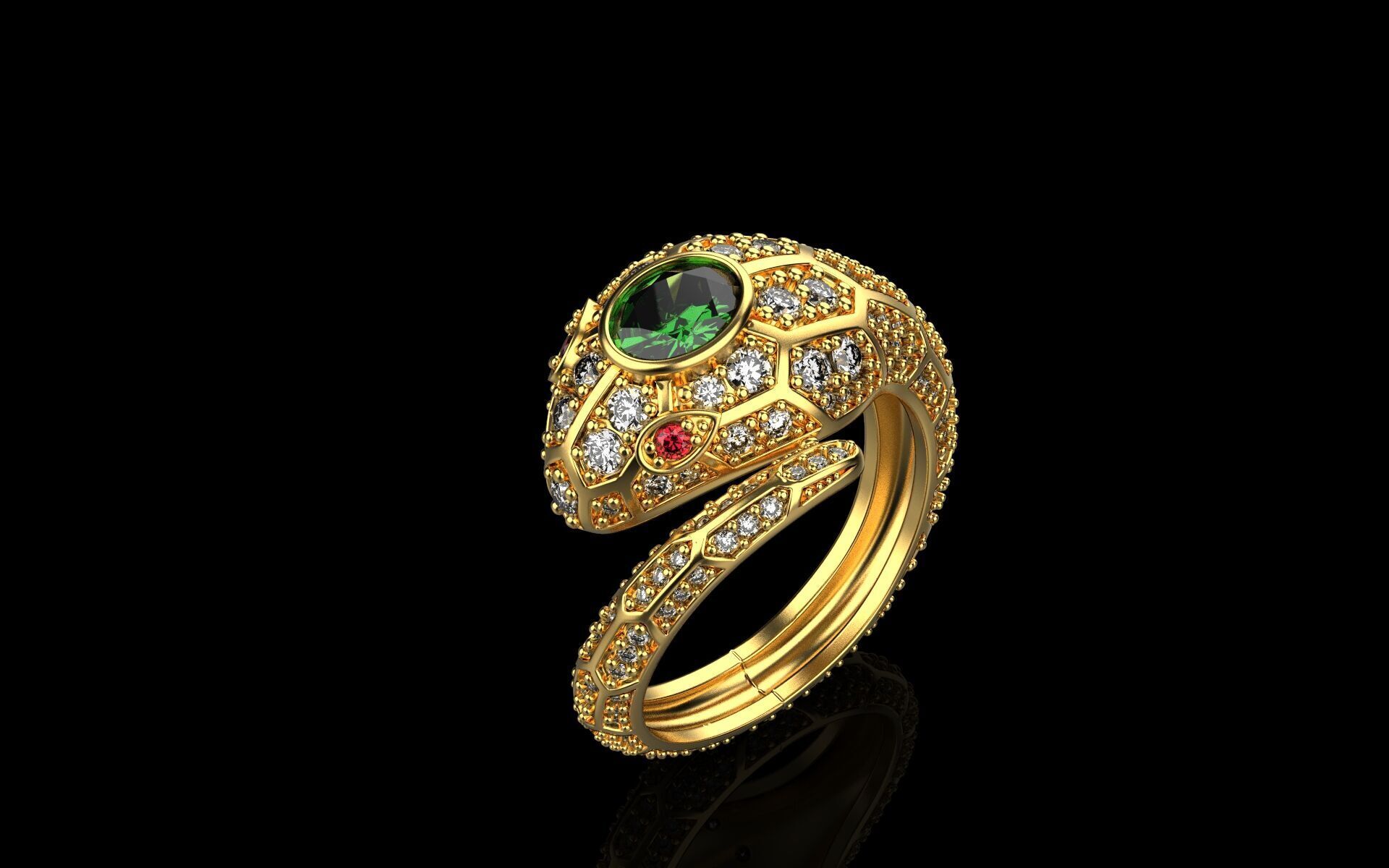 Snake Ring 1161 3D print model_5