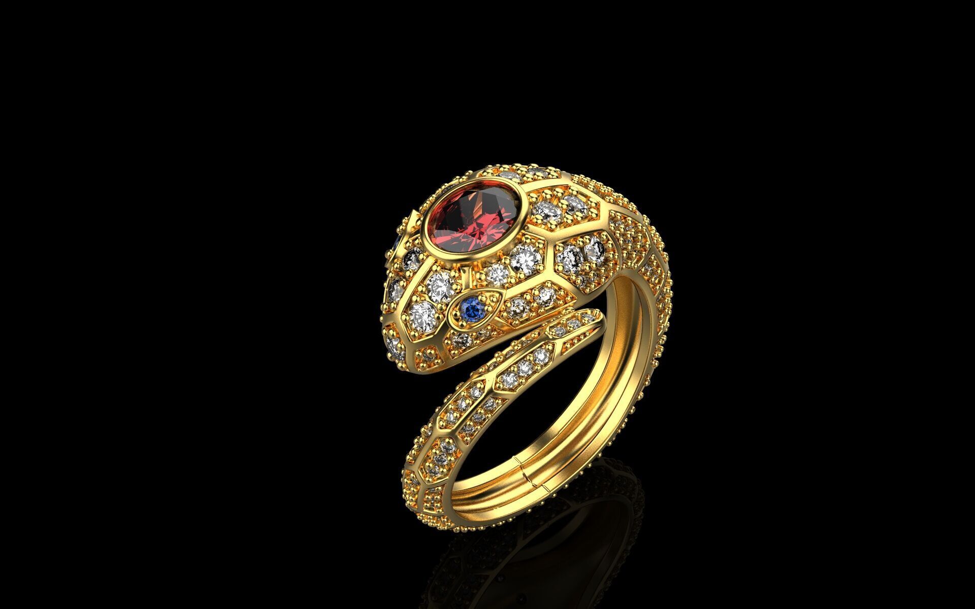 Snake Ring 1161 3D print model_2