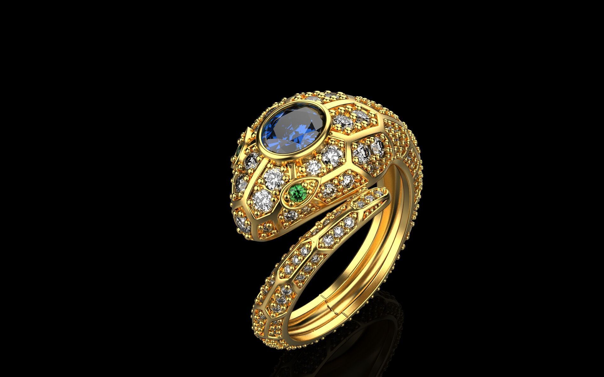 Snake Ring 1161 3D print model_8