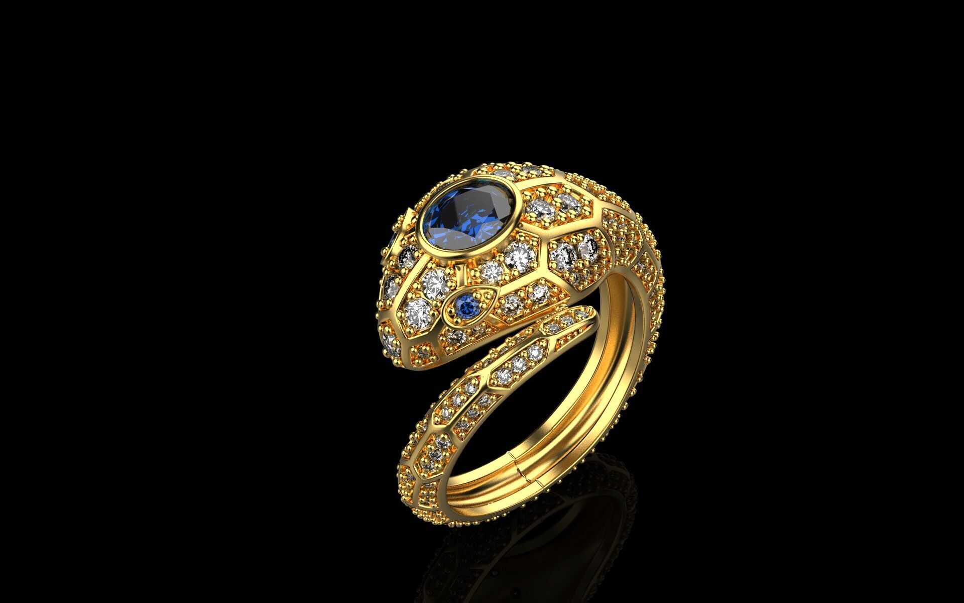 Snake Ring 1161 3D print model_3