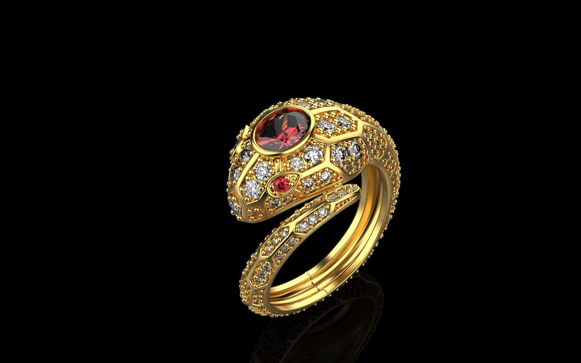 Snake Ring 1161 3D print model_4