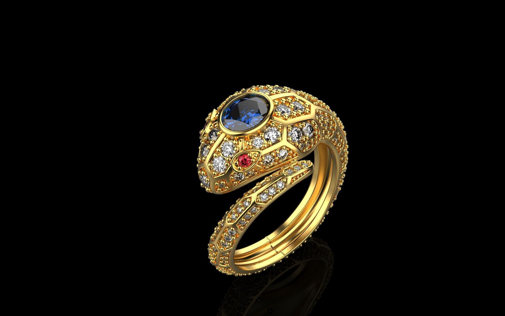 Snake Ring 1161 3D print model_7