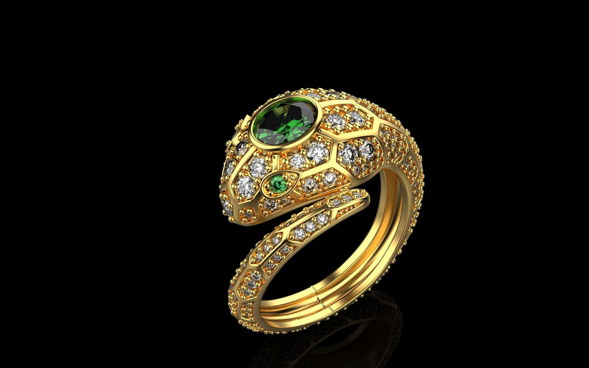 Snake Ring 1161 3D print model_6