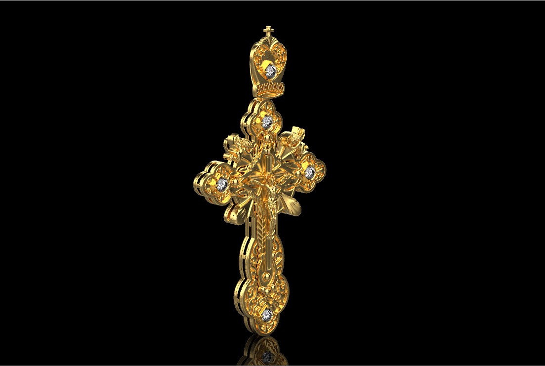 Cross Pendant 11401 3D print model_1