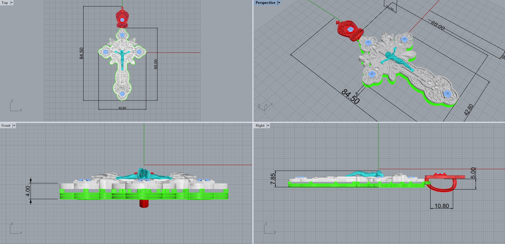 Cross Pendant 11401 3D print model_10