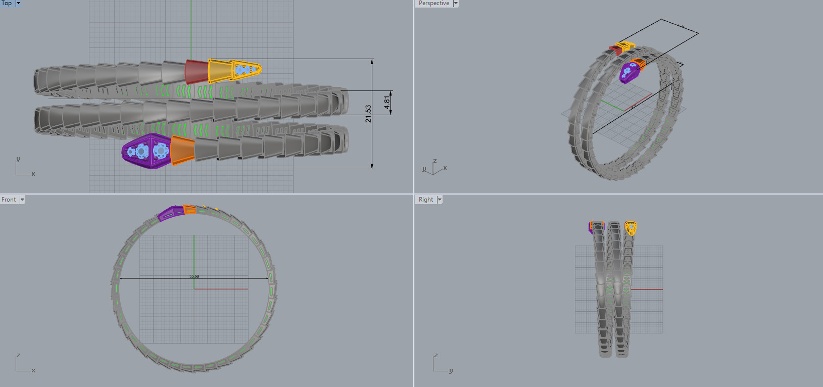 Serpent Bracelet 11212 3D print model_10