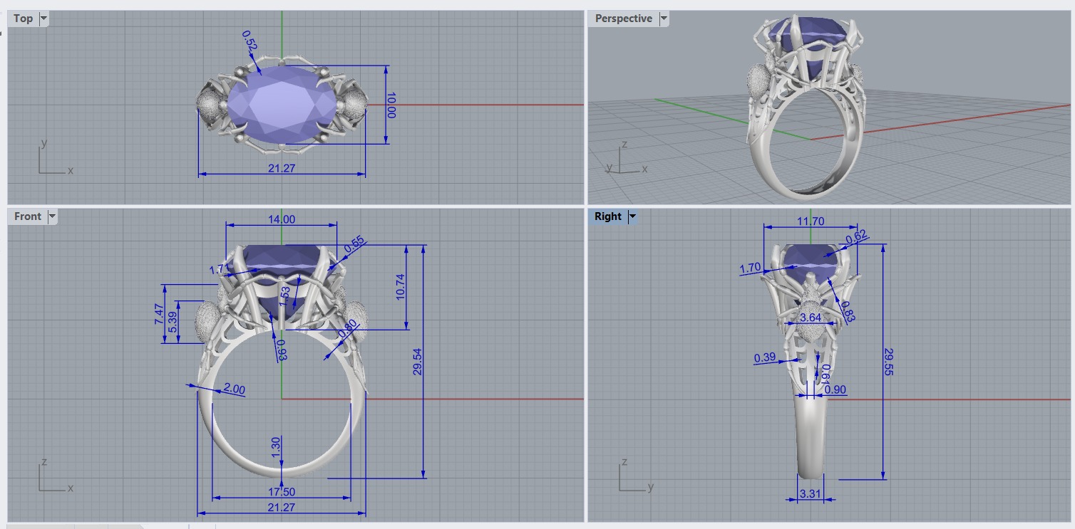 Ring and Earrings set 10742 3D print model_17