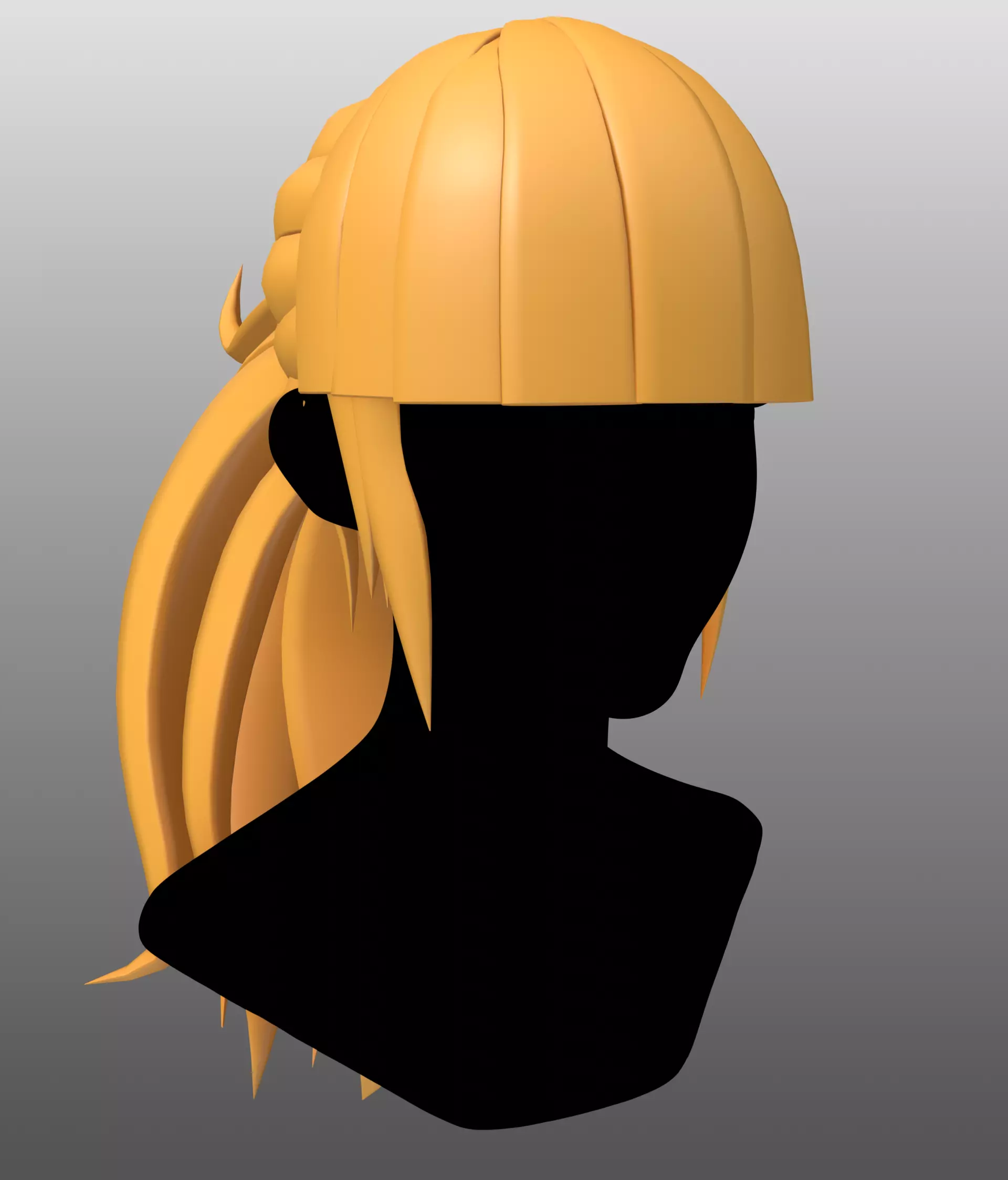 Character - stylized anime hair 08 Low-poly 3D model