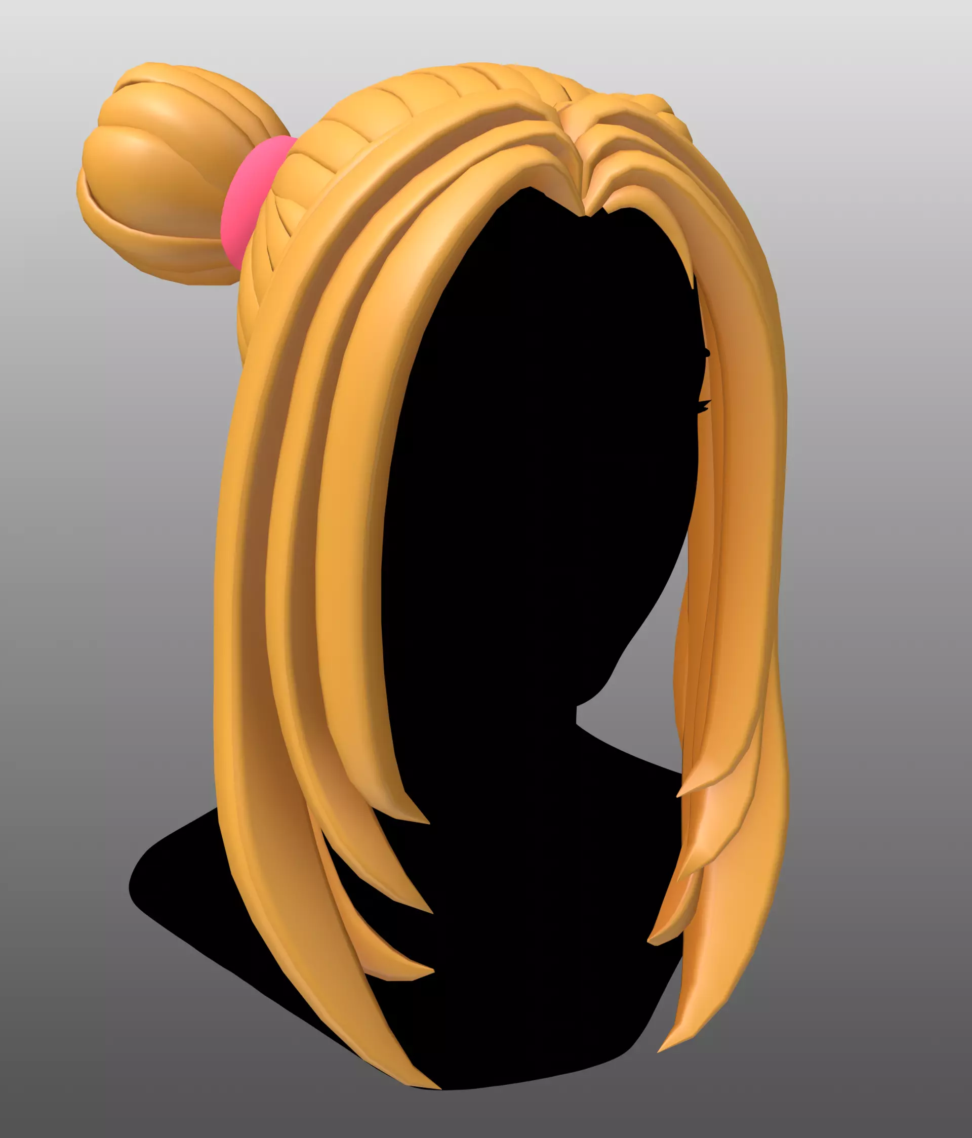 Character - stylized anime hair 09 Low-poly 3D model