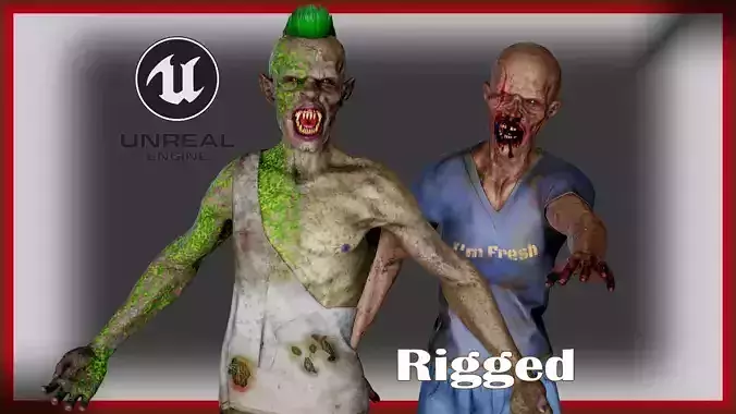 Zombie Pack 02b Low-poly 3D model